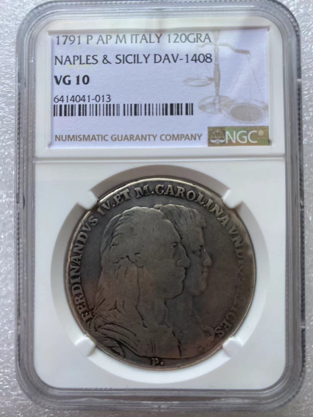 瓶子🏺第74期拍卖会 意大利那不勒斯1791年双头像地球黄道十二宫120G大银币