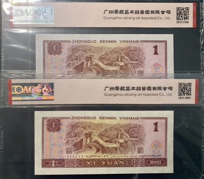 北极狼藏苑社团购专场(59) 0844-第四套人民币·九九生辉·连环豹·关门飞机号·全同号ACG66/67EPQ