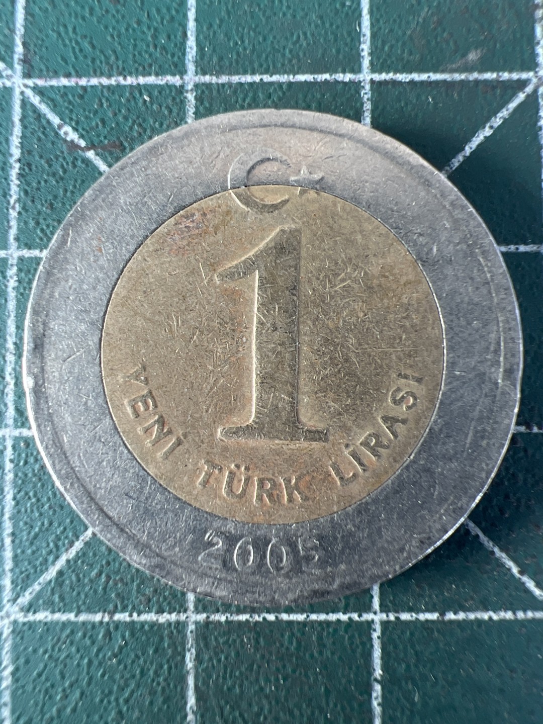 泡泡堂第234期  世界硬币邮票 （无押金，无佣金，捡漏，全场20包邮，偏远地区除外，接收代拍业务） 土耳其2005年一元双色币