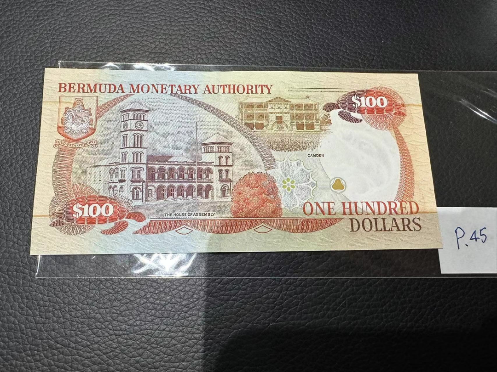 《外钞收藏家》第二百三十期英国女王专场（百慕大与东加勒比） 百慕大1996年100元	P45 全新UNC