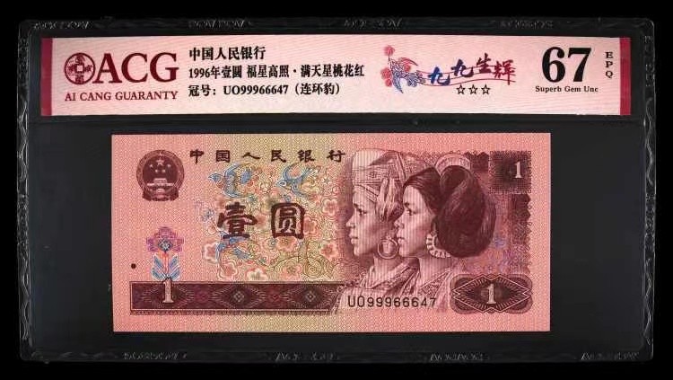 北极狼藏苑社团购专场(59) 0844-第四套人民币·九九生辉·连环豹·关门飞机号·全同号ACG66/67EPQ