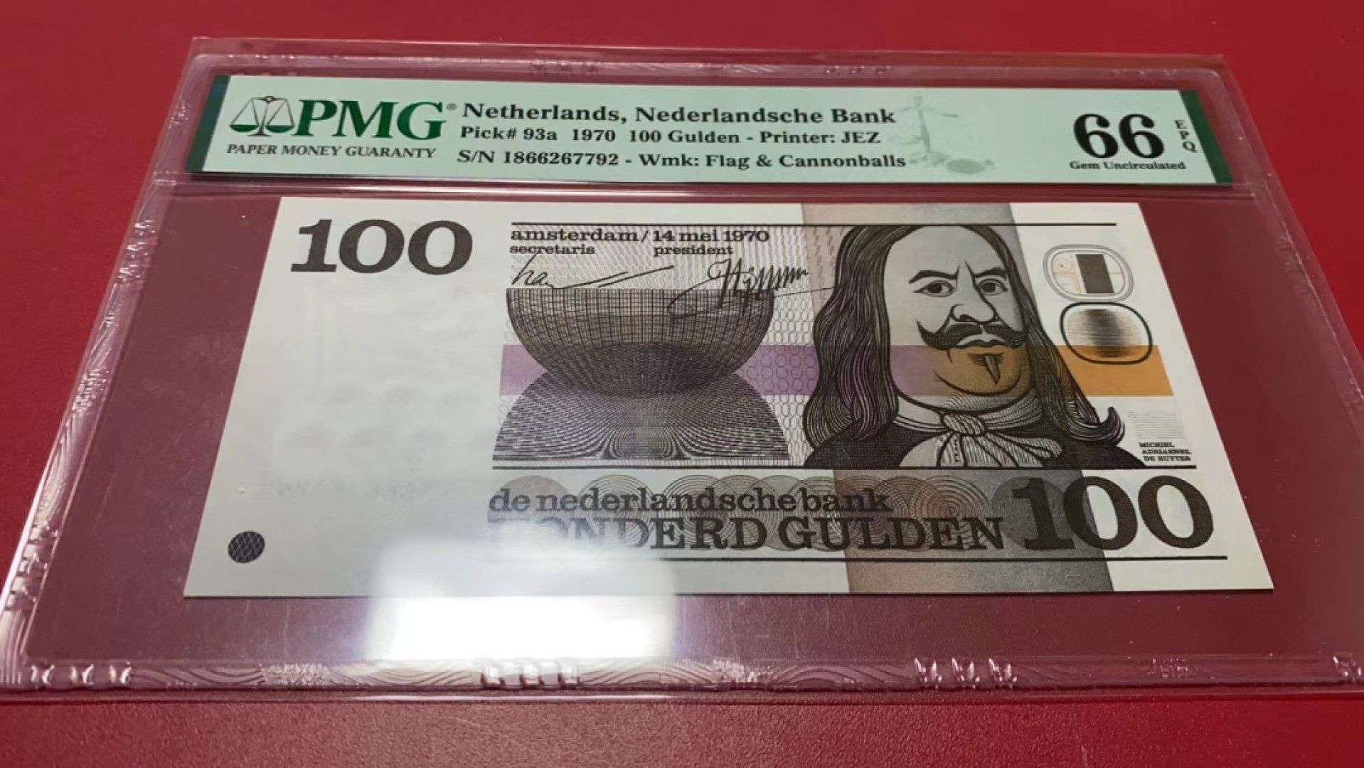 【Blue Auction】✨世界纸币精拍第278期——小年特辑【精】 荷兰 1970年100盾 PMG66EPQ