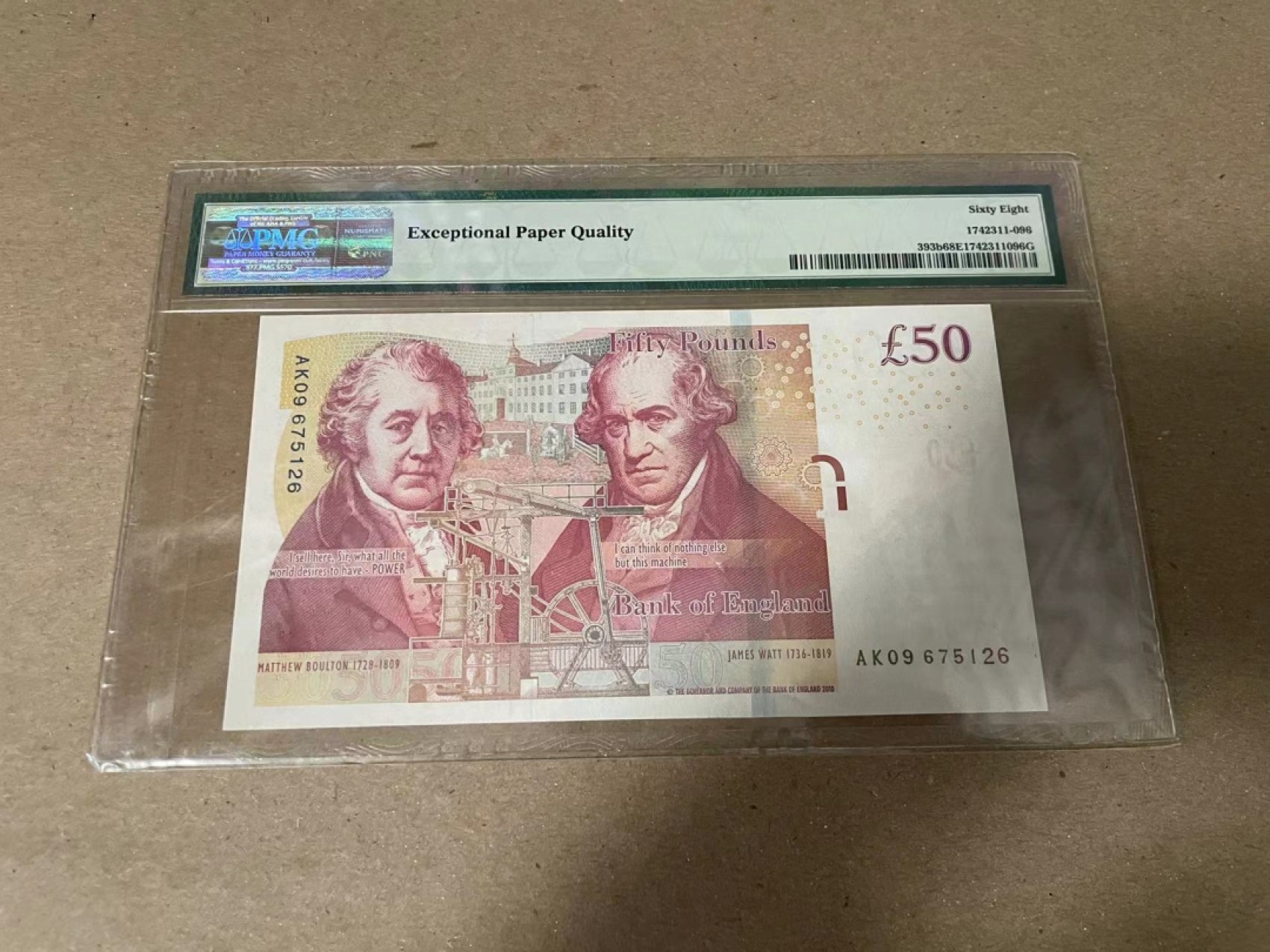 【Blue Auction】✨世界纸币精拍第278期——小年特辑【精】 英国 2010年50镑 PMG68EPQ 超高分