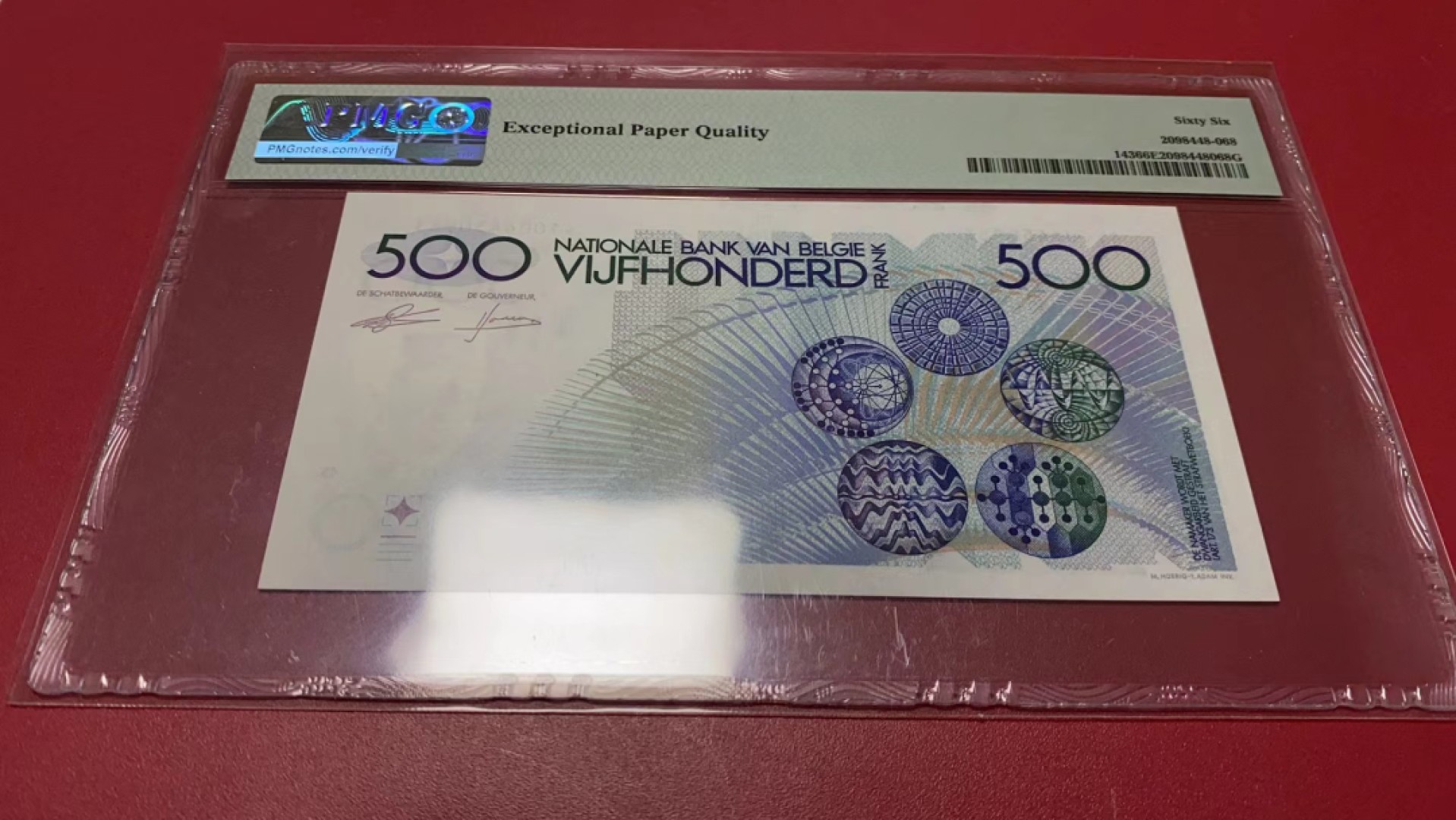 【Blue Auction】✨世界纸币精拍第278期——小年特辑【精】 比利时 1982-98年500法郎 PMG66EPQ 