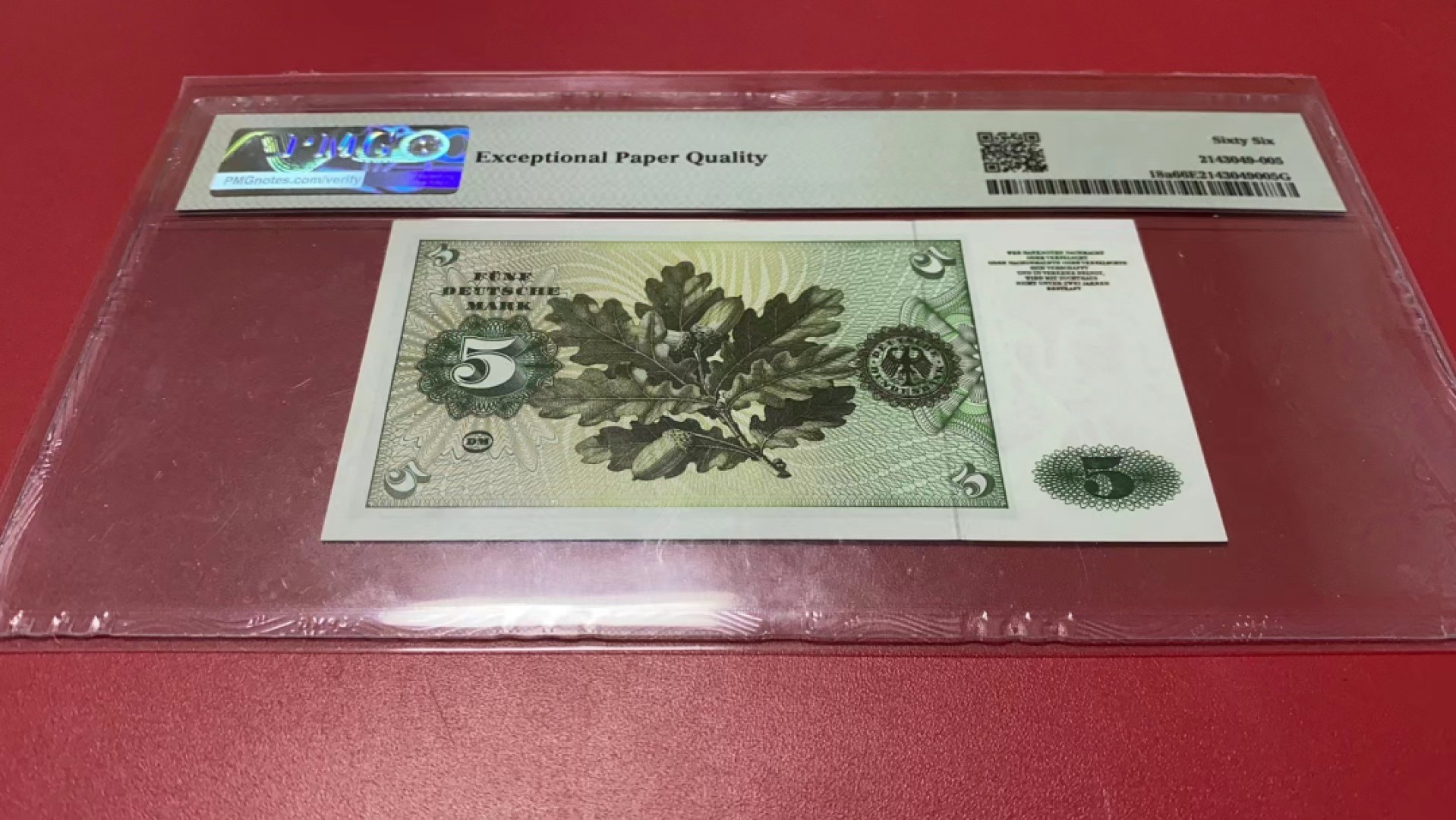 【Blue Auction】✨世界纸币精拍第278期——小年特辑【精】 德国 1960年5马克 PMG66EPQ