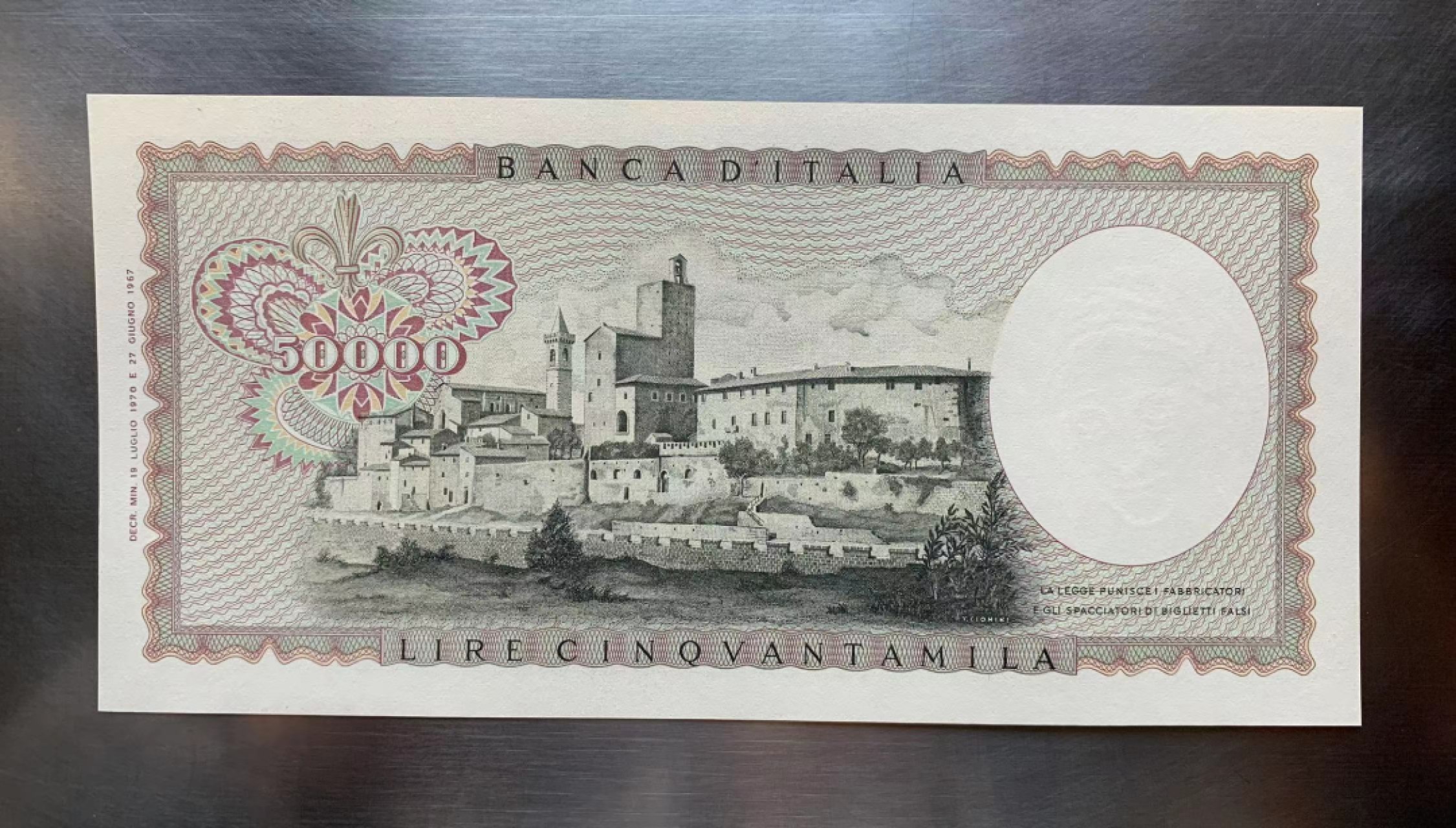 【Blue Auction】✨世界纸币精拍第278期——小年特辑【精】 【无47】意大利 50000里拉 经典达芬奇 设计精美 全新UNC