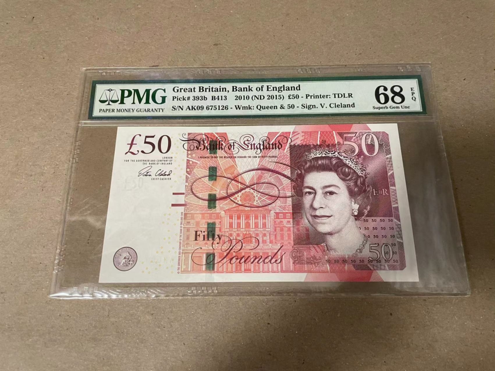 【Blue Auction】✨世界纸币精拍第278期——小年特辑【精】 英国 2010年50镑 PMG68EPQ 超高分
