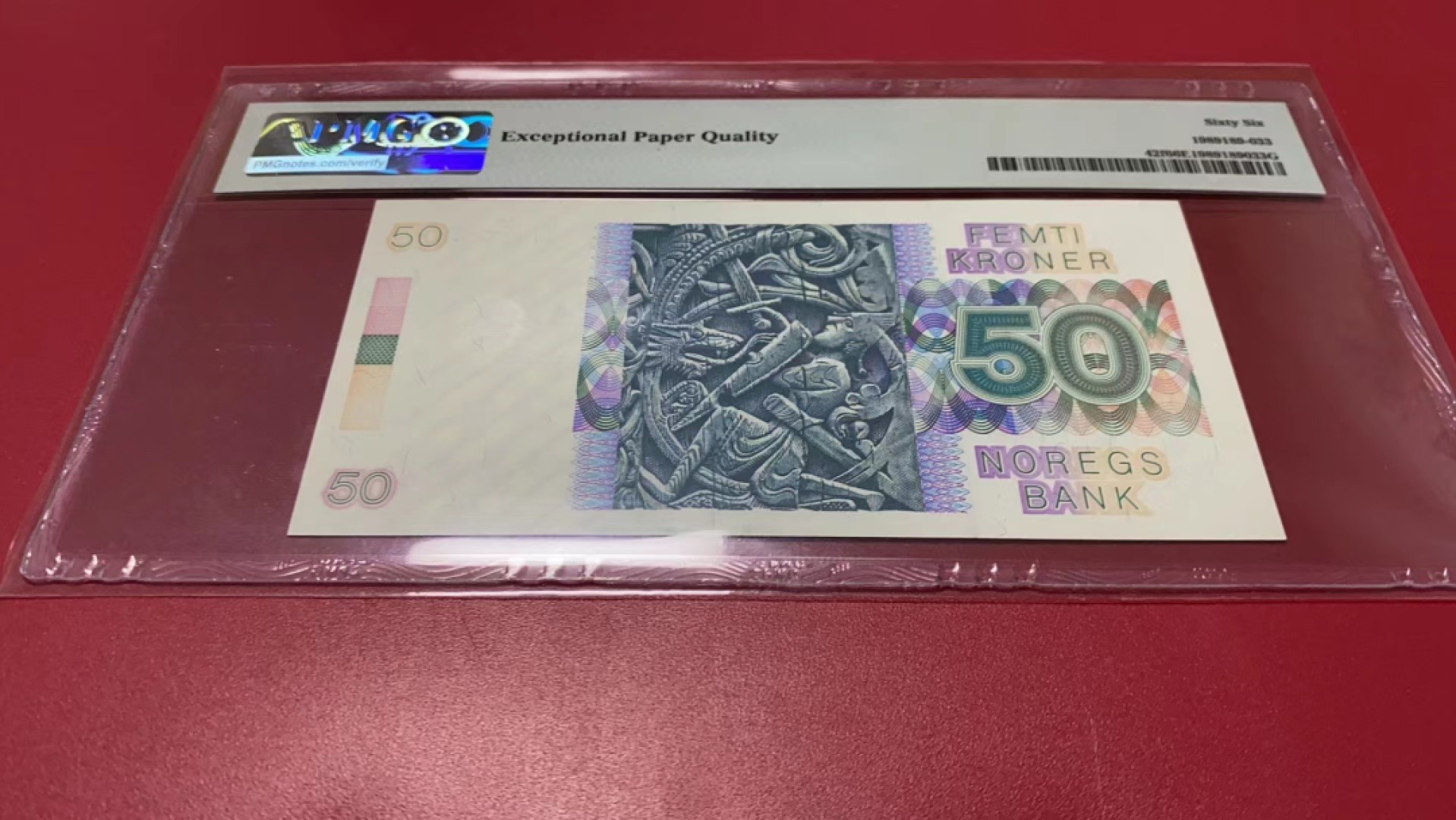 【Blue Auction】✨世界纸币精拍第278期——小年特辑【精】 挪威 1995年50克朗 PMG66EPQ 