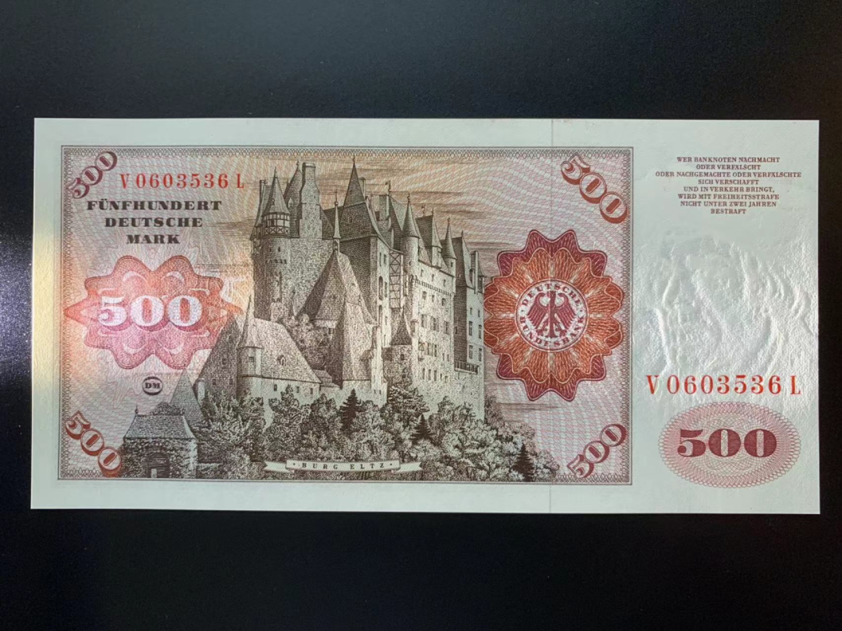 【Blue Auction】✨世界纸币精拍第278期——小年特辑【精】 【无47】德国 1977年500马克 经典大副 全新UNC 雕刻精美