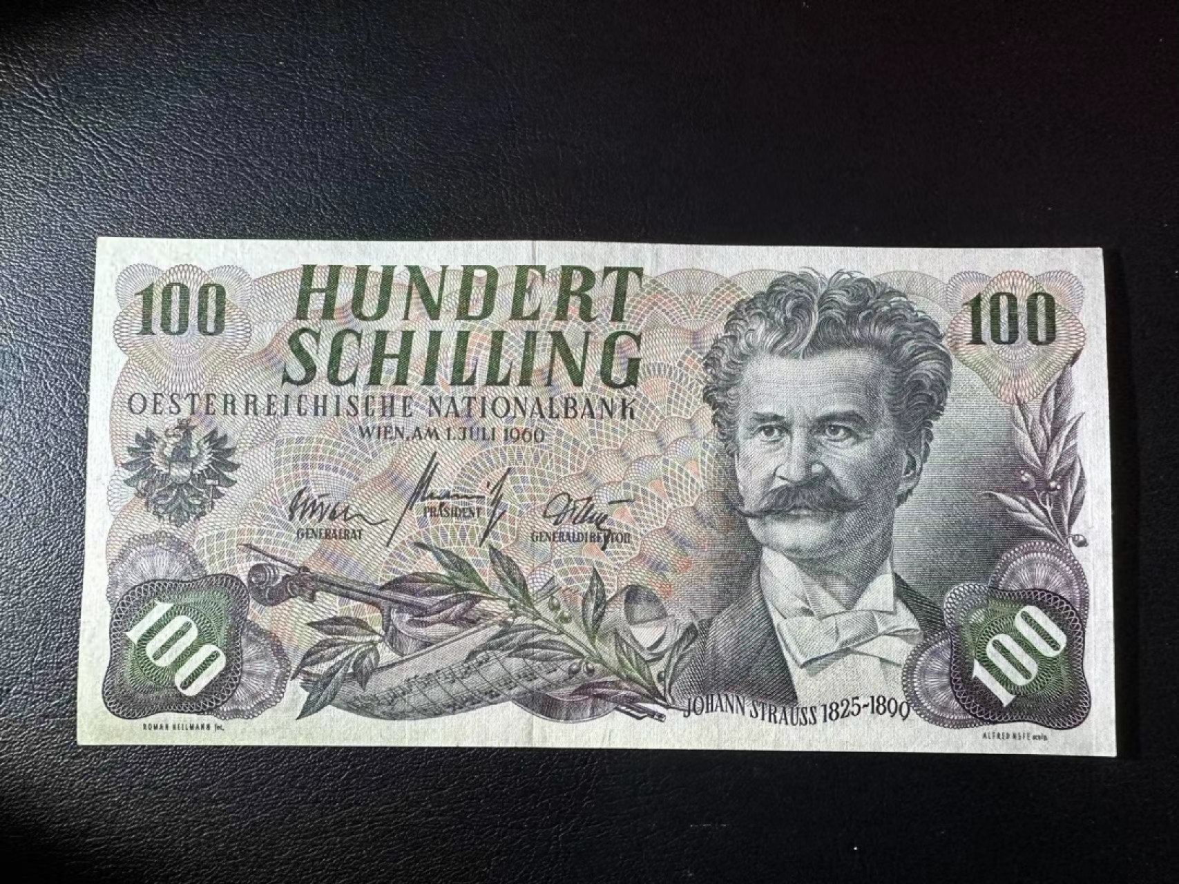 【Blue Auction】✨世界纸币精拍第278期——小年特辑【精】 奥地利 1960年100先令 斯特劳斯 AU品相
