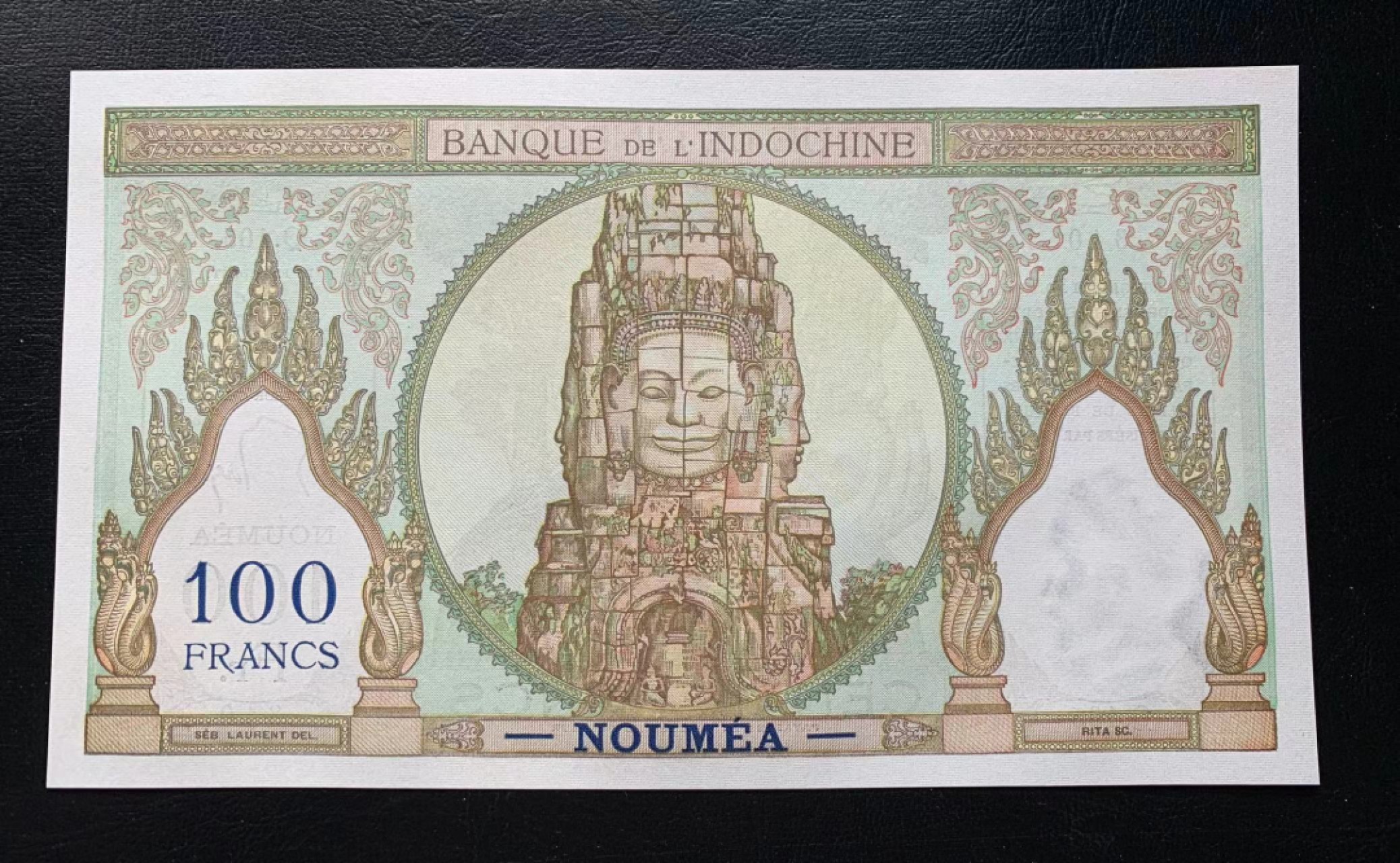 【Blue Auction】✨世界纸币精拍第278期——小年特辑【精】 新喀里多尼亚 1963年100法郎 四面佛 精美 UNC-