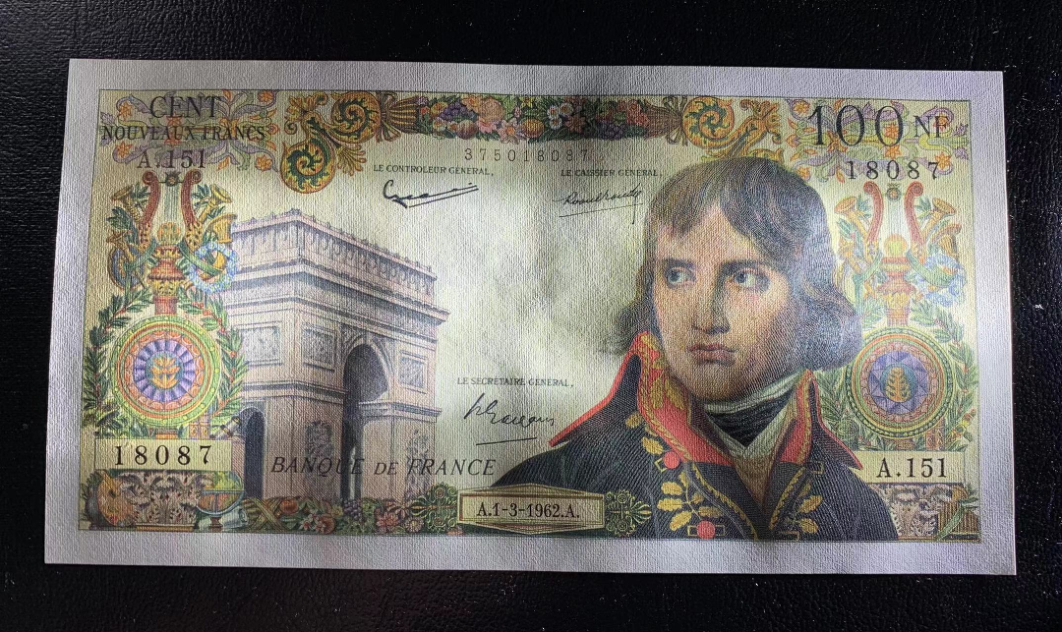 【Blue Auction】✨世界纸币精拍第278期——小年特辑【精】 法国 1962年100新法郎 拿破仑 UNC-