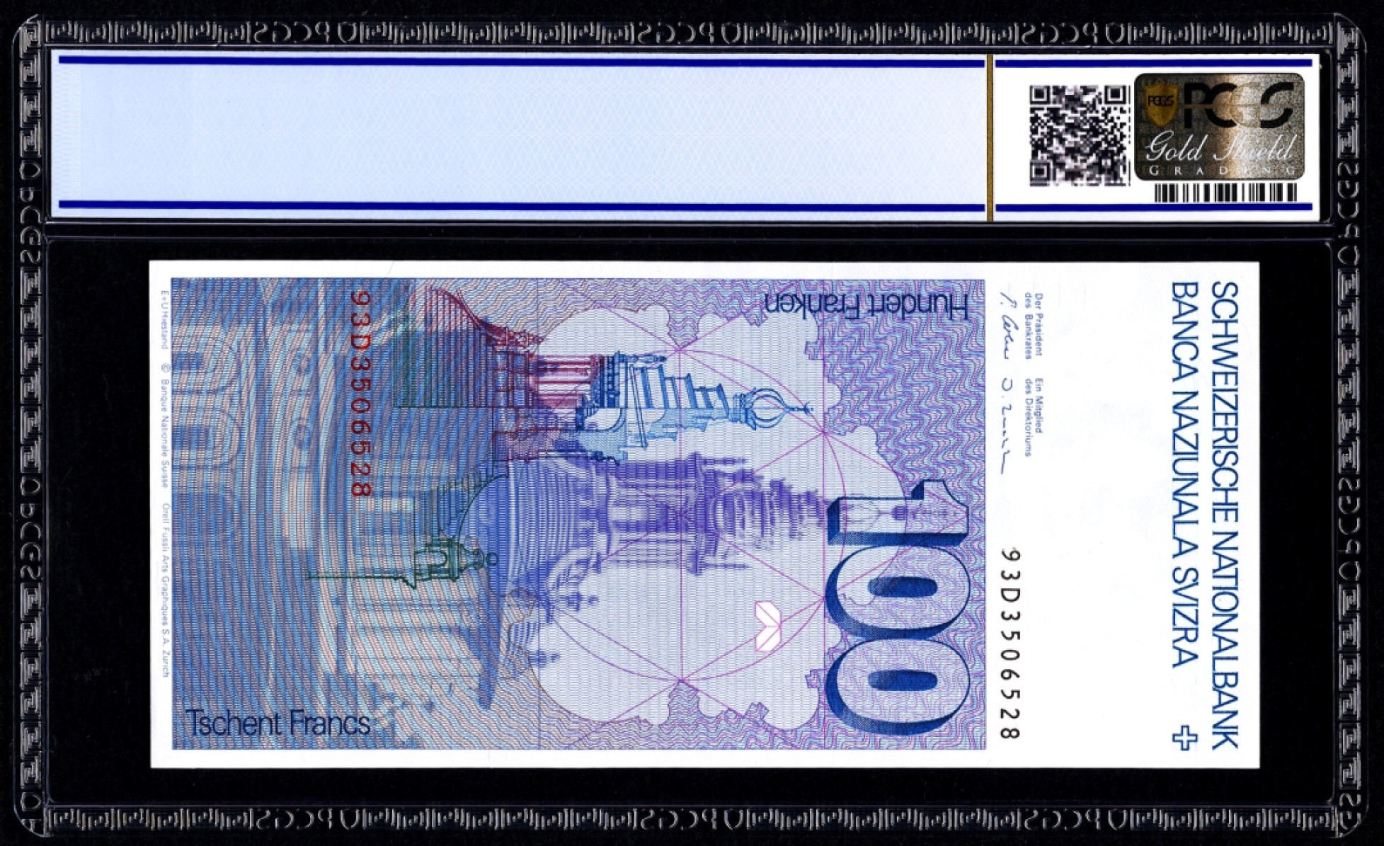 【Blue Auction】✨世界纸币精拍第278期——小年特辑【精】 【无47】瑞士 1993年100法郎 PCGS68EPQ 超高分 非常精美 