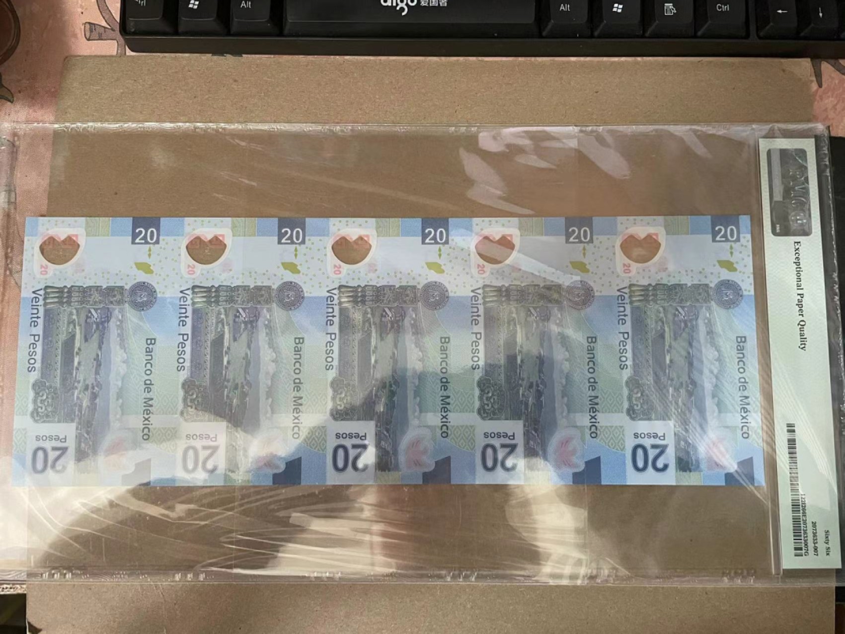 【Blue Auction】✨世界纸币精拍第278期——小年特辑【精】 【四连体】墨西哥 2012年20比索 PMG66EPQ 