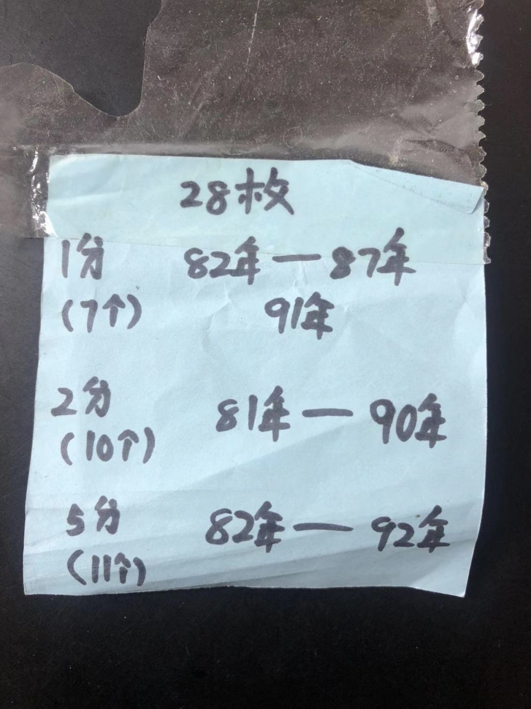 一线荧光币第349期拍场 新中国第一套硬币～全家福系列，一二五分全套，年份见详单