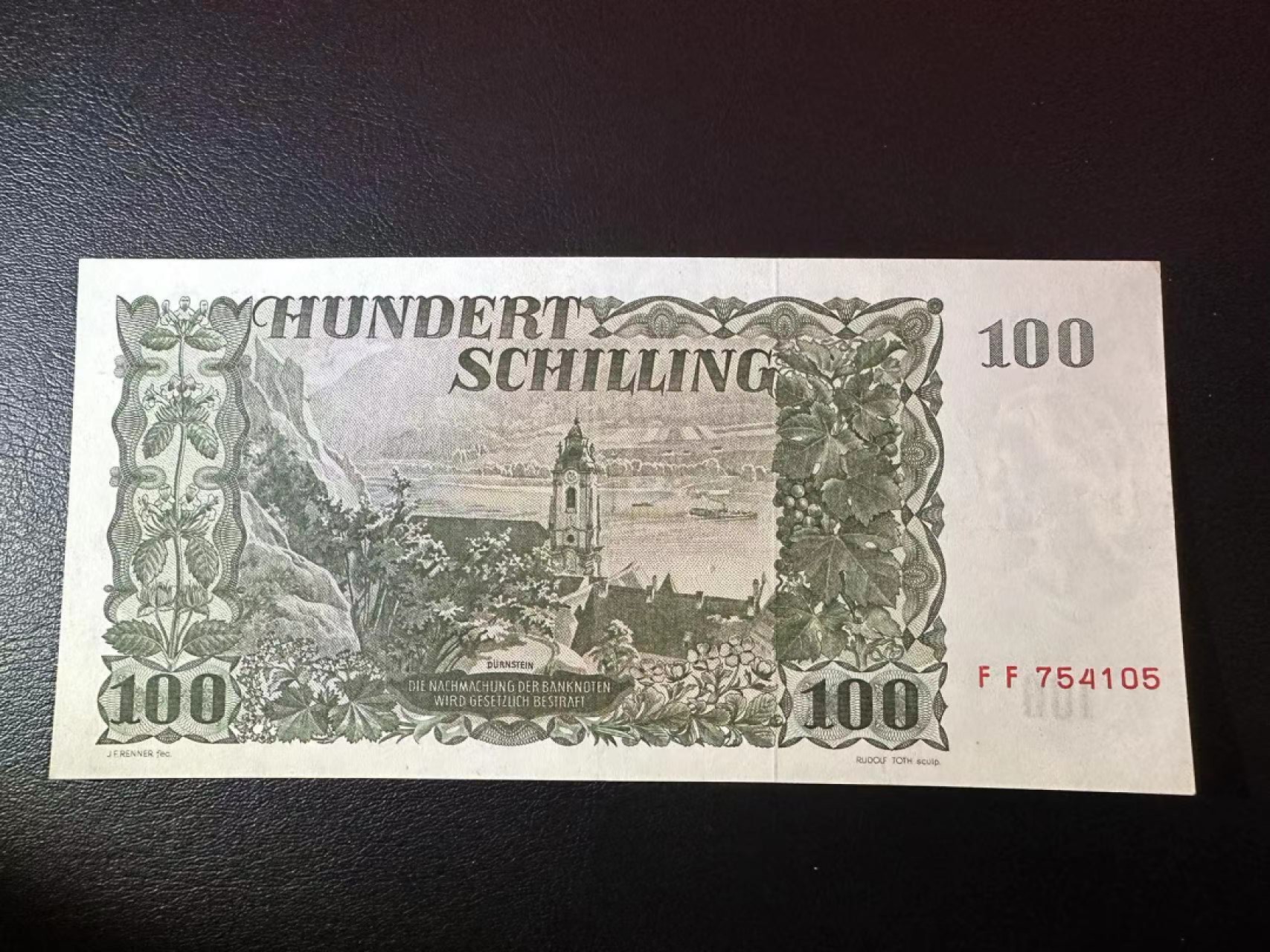 【Blue Auction】✨世界纸币精拍第278期——小年特辑【精】 奥地利 1954年100先令 AU品相 双面设计精美