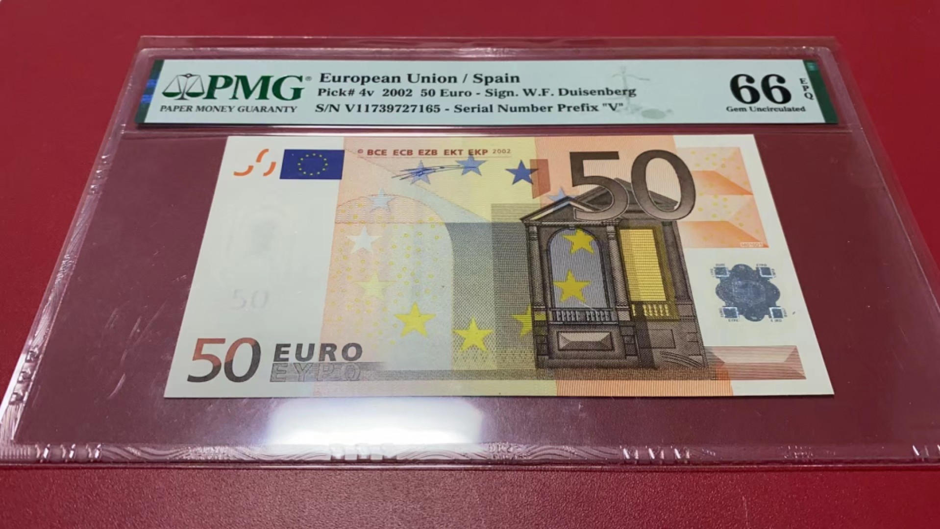 【Blue Auction】✨世界纸币精拍第278期——小年特辑【精】 欧盟 首签 2002年50欧元 PMG66EPQ 西班牙版