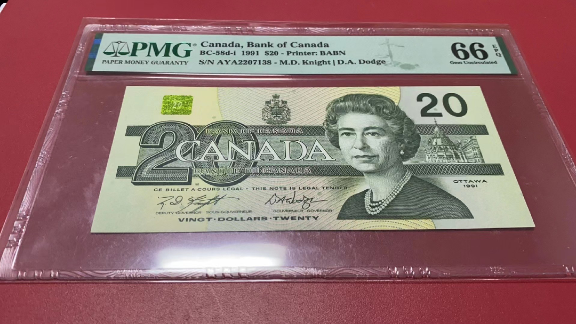 【Blue Auction】✨世界纸币精拍第278期——小年特辑【精】 加拿大 1991年20元 PMG66EPQ 