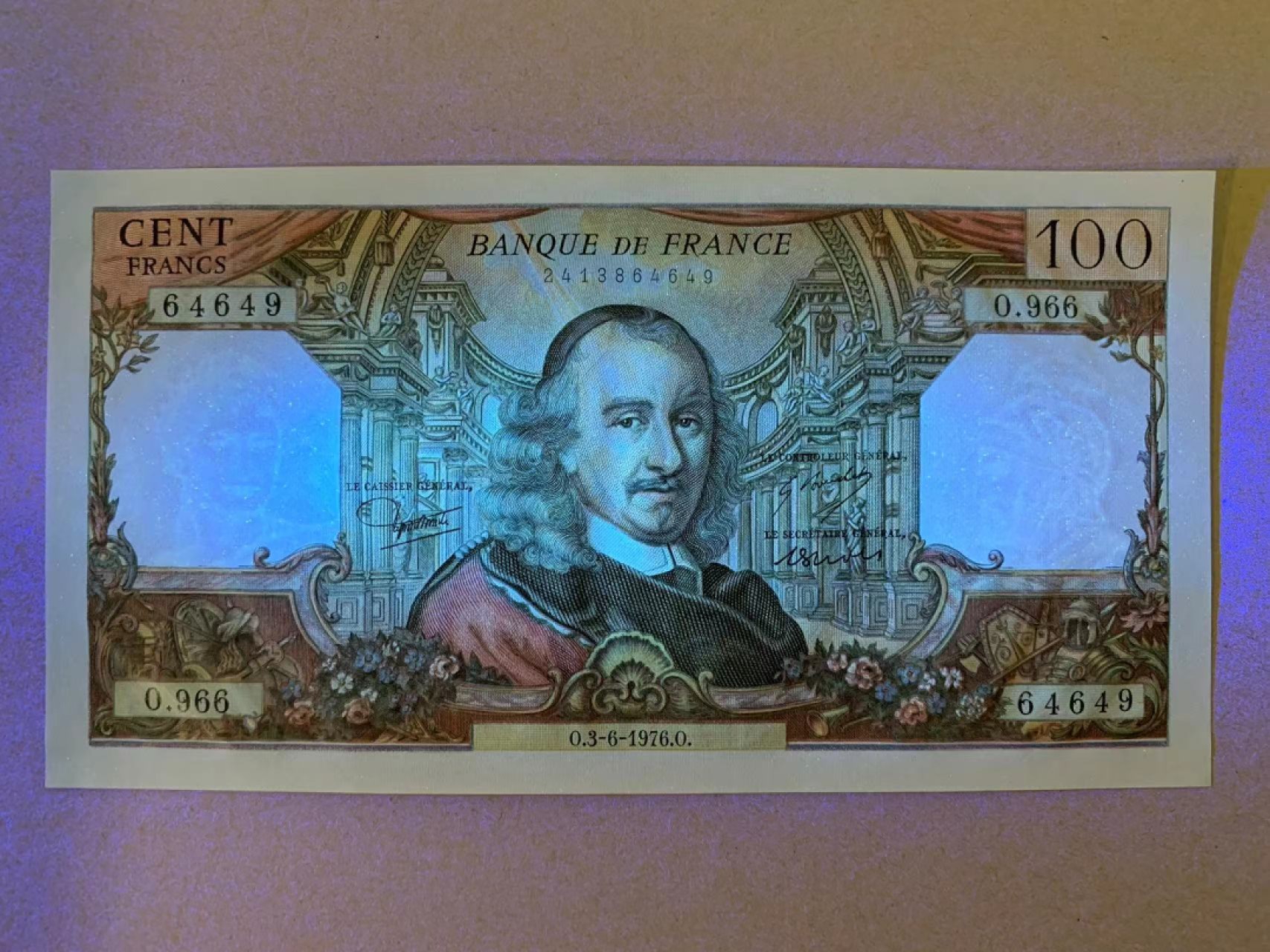 【Blue Auction】✨世界纸币精拍第278期——小年特辑【精】 法国 1976年100法郎 高乃伊 全新UNC