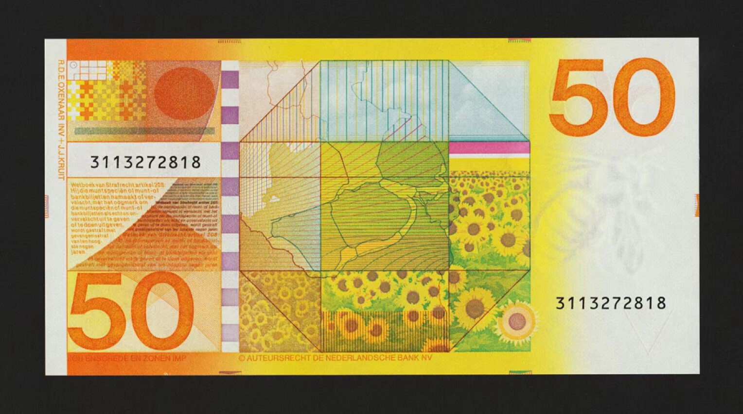 【Blue Auction】✨世界纸币精拍第278期——小年特辑【精】 荷兰 1982年50盾 经典向日葵 全新UNC