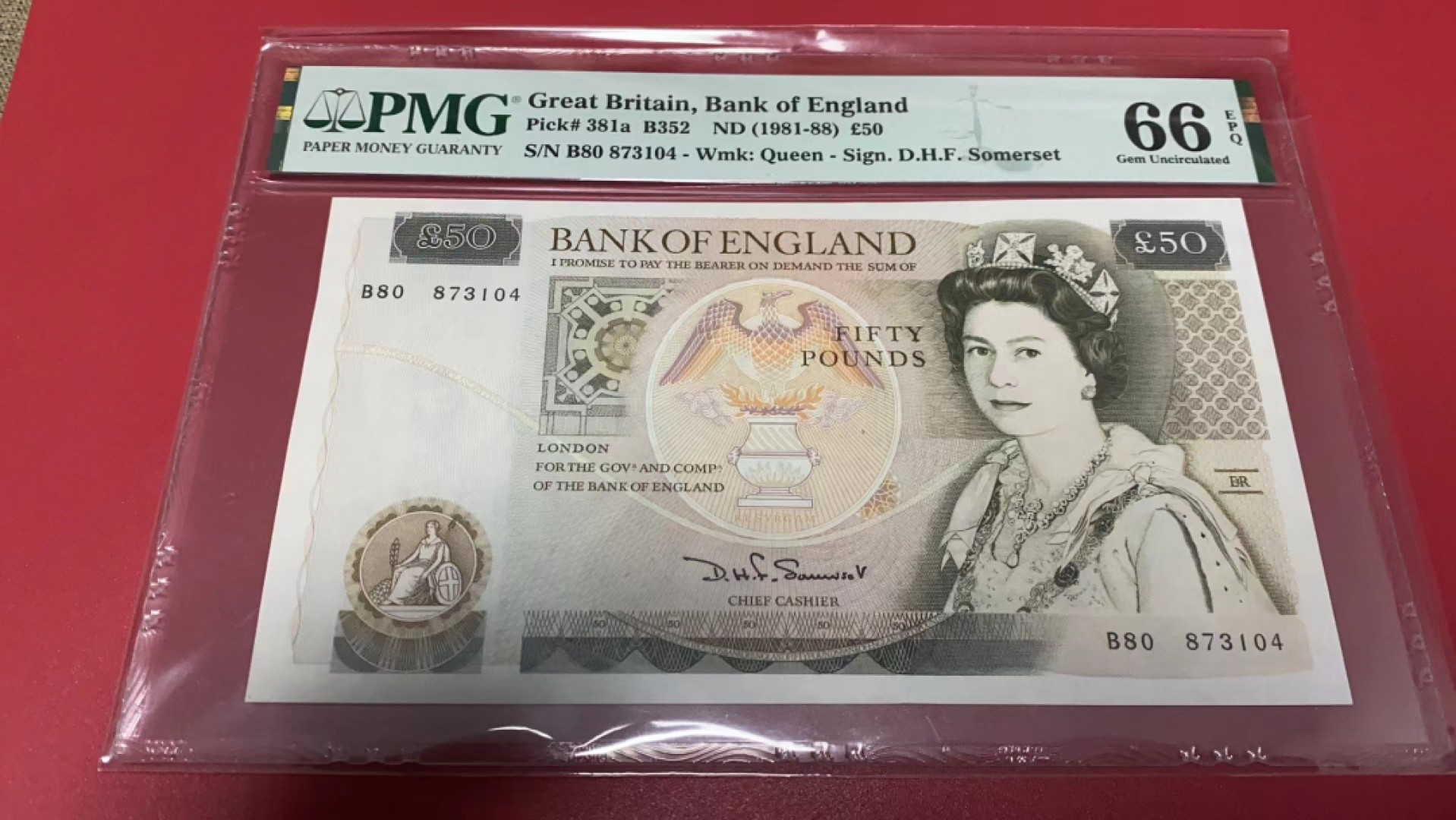 【Blue Auction】✨世界纸币精拍第278期——小年特辑【精】 英国 D序列 1981-88年50镑 PMG66EPQ 