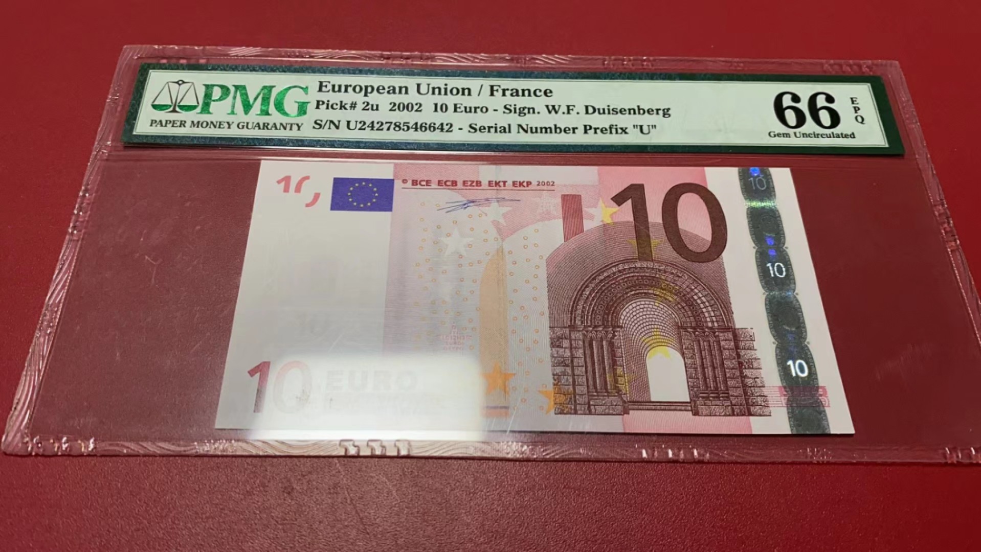 【Blue Auction】✨世界纸币精拍第278期——小年特辑【精】 欧盟 首签 2002年10欧元 PMG66EPQ 法国版