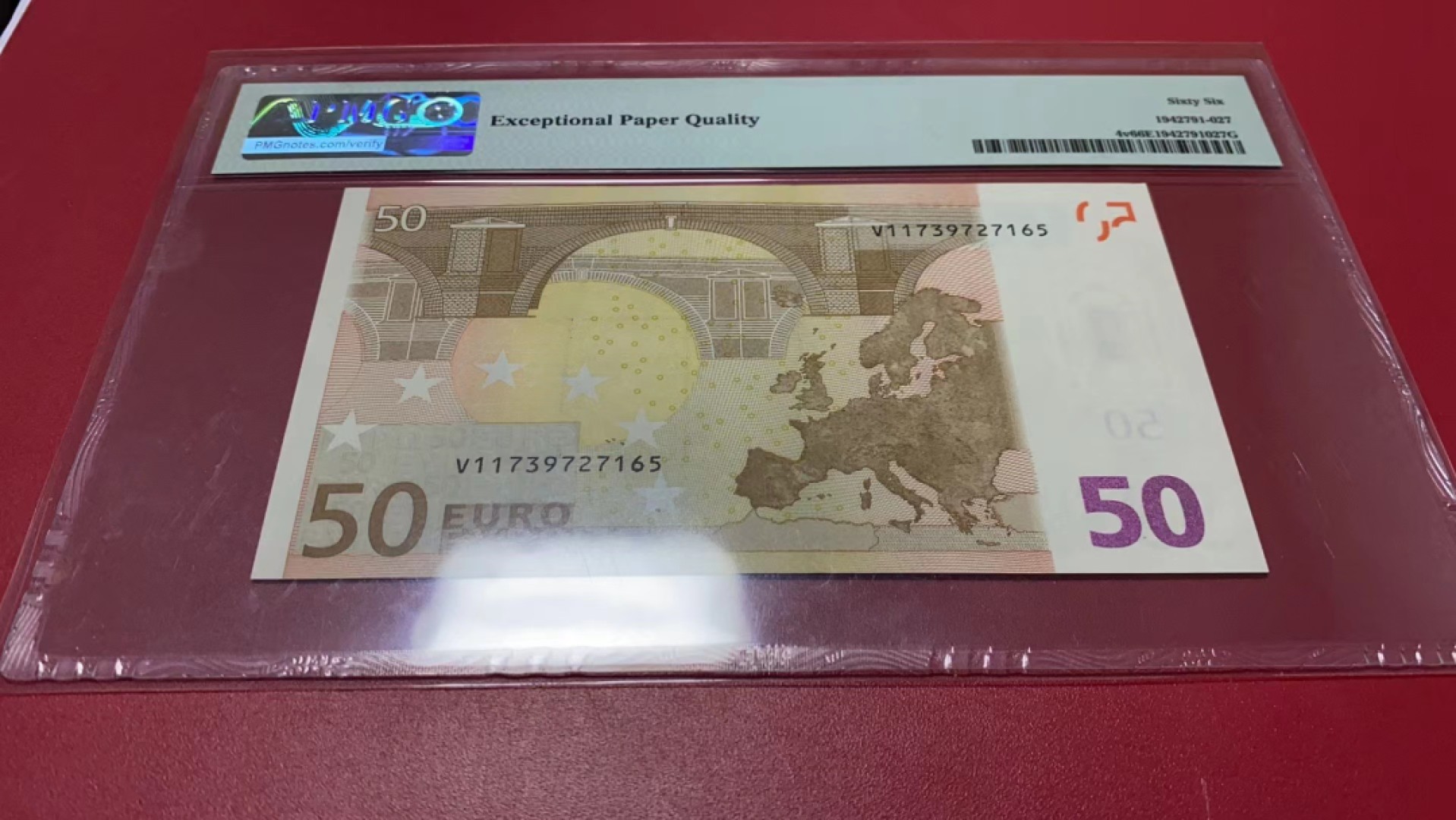 【Blue Auction】✨世界纸币精拍第278期——小年特辑【精】 欧盟 首签 2002年50欧元 PMG66EPQ 西班牙版