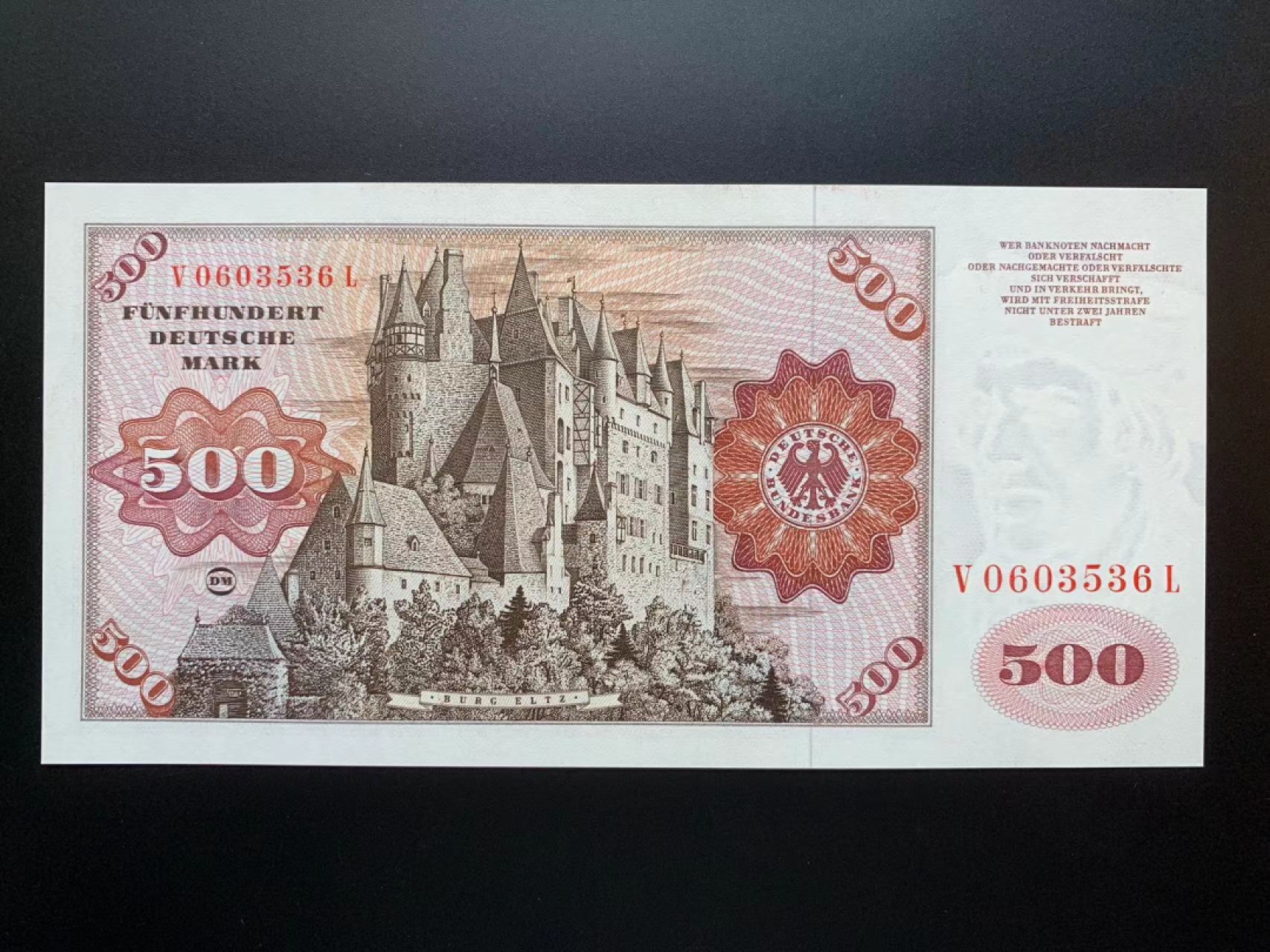 【Blue Auction】✨世界纸币精拍第278期——小年特辑【精】 【无47】德国 1977年500马克 经典大副 全新UNC 雕刻精美