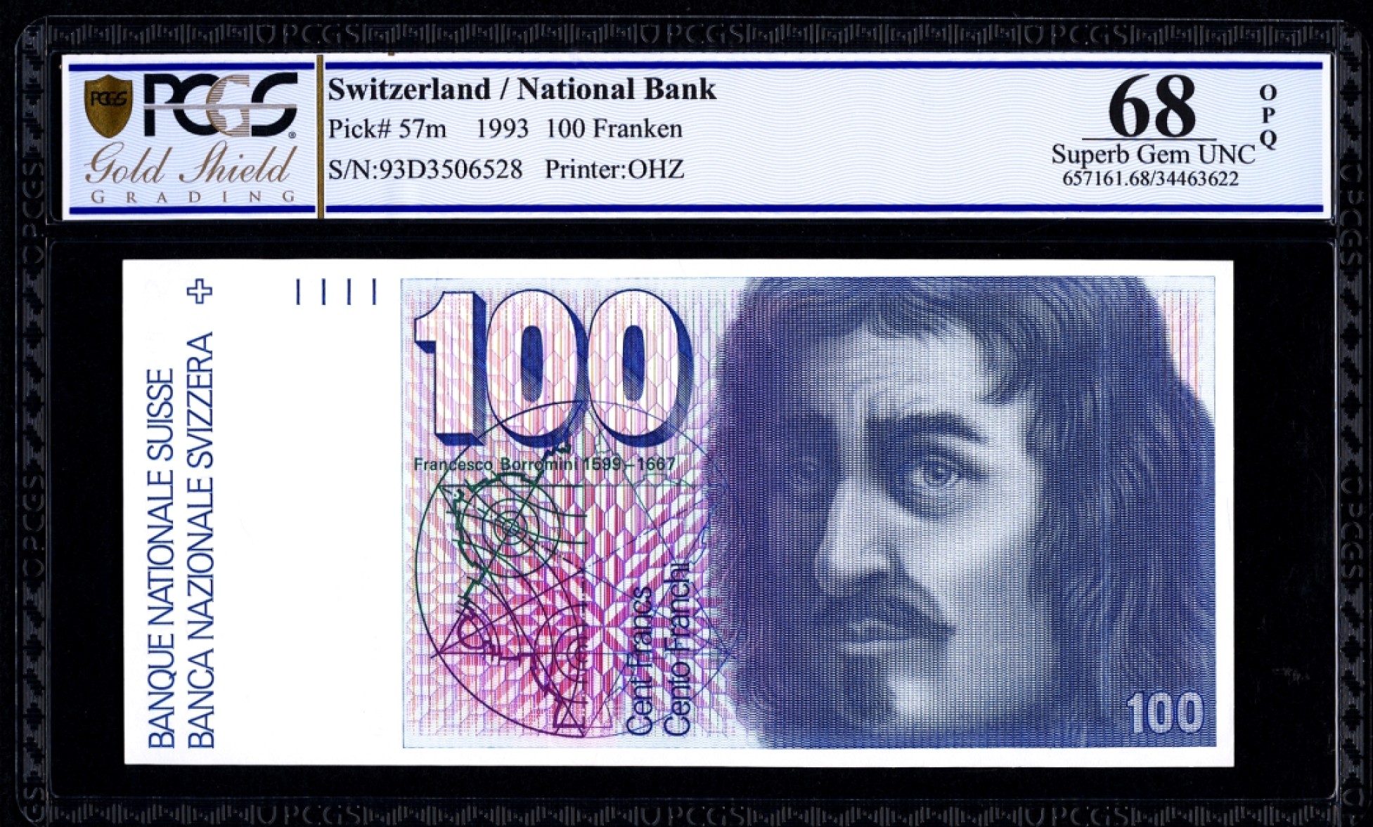 【Blue Auction】✨世界纸币精拍第278期——小年特辑【精】 【无47】瑞士 1993年100法郎 PCGS68EPQ 超高分 非常精美 