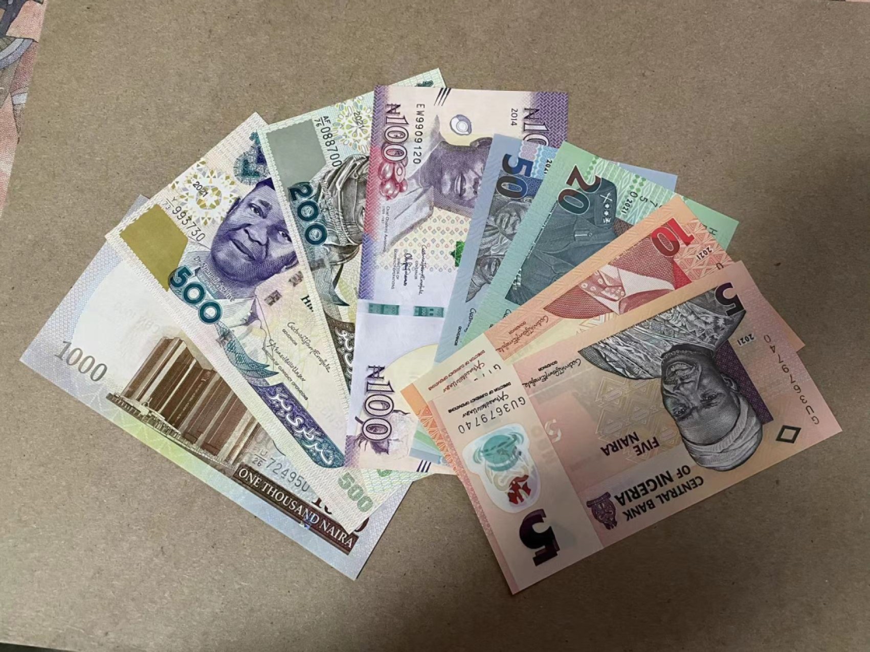 【Blue Auction】✨世界纸币精拍第278期——小年特辑【精】 【一组8张0尾】尼日利亚 5-1000奈拉 全新UNC