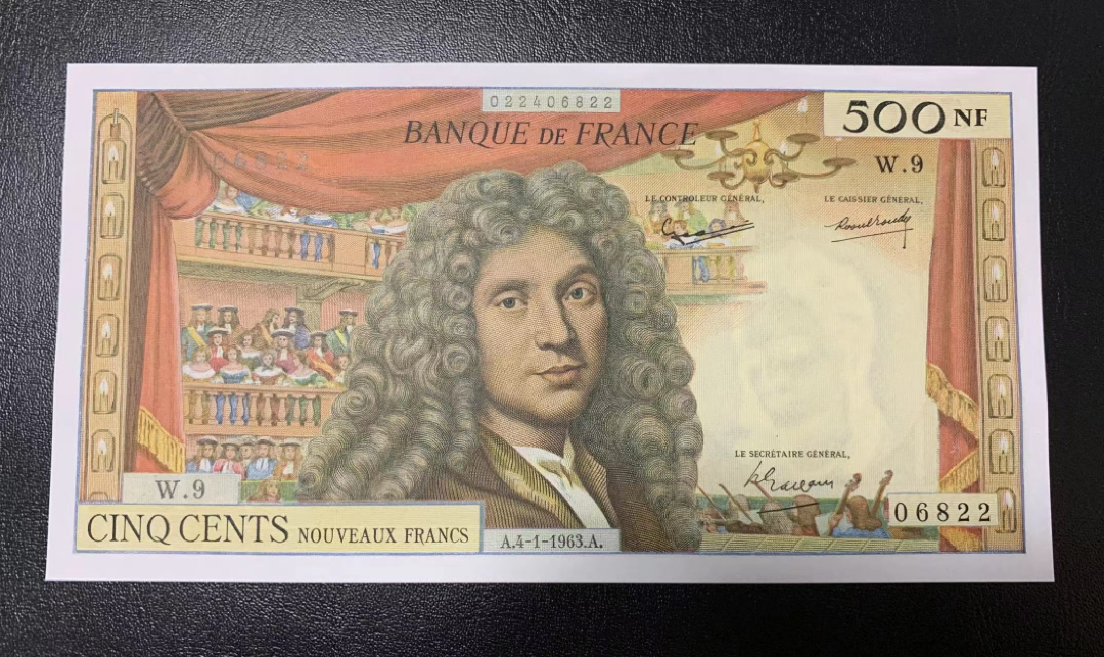 【Blue Auction】✨世界纸币精拍第280期——喜迎新春特别场【精】 【无47】法国 1963年500新法郎 经典莫里哀 UNC- 非常精美 法国必备品种