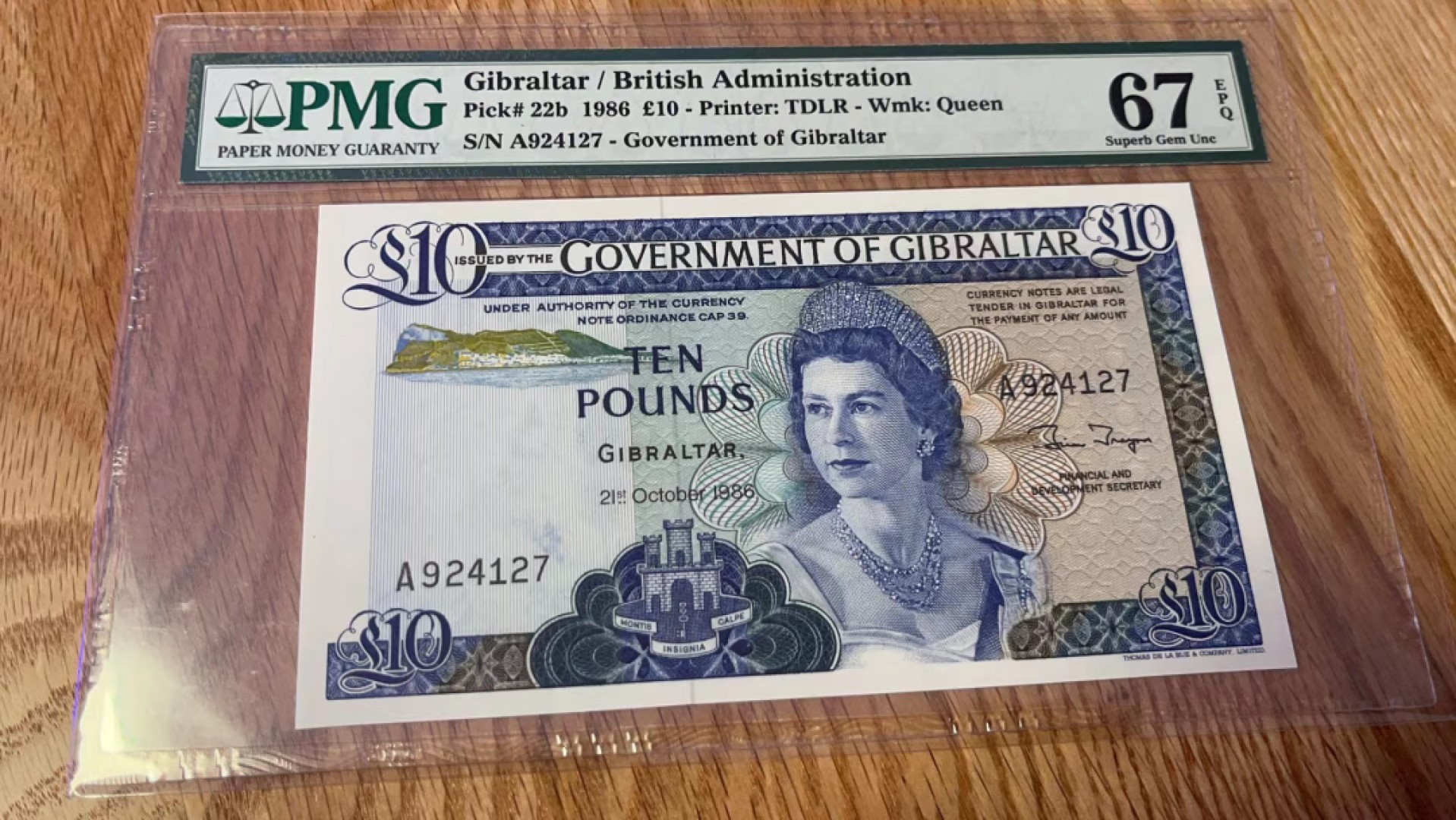 【Blue Auction】✨世界纸币精拍第280期——喜迎新春特别场【精】 直布罗陀 1986年10镑 高冠女王 PMG67EPQ 高分