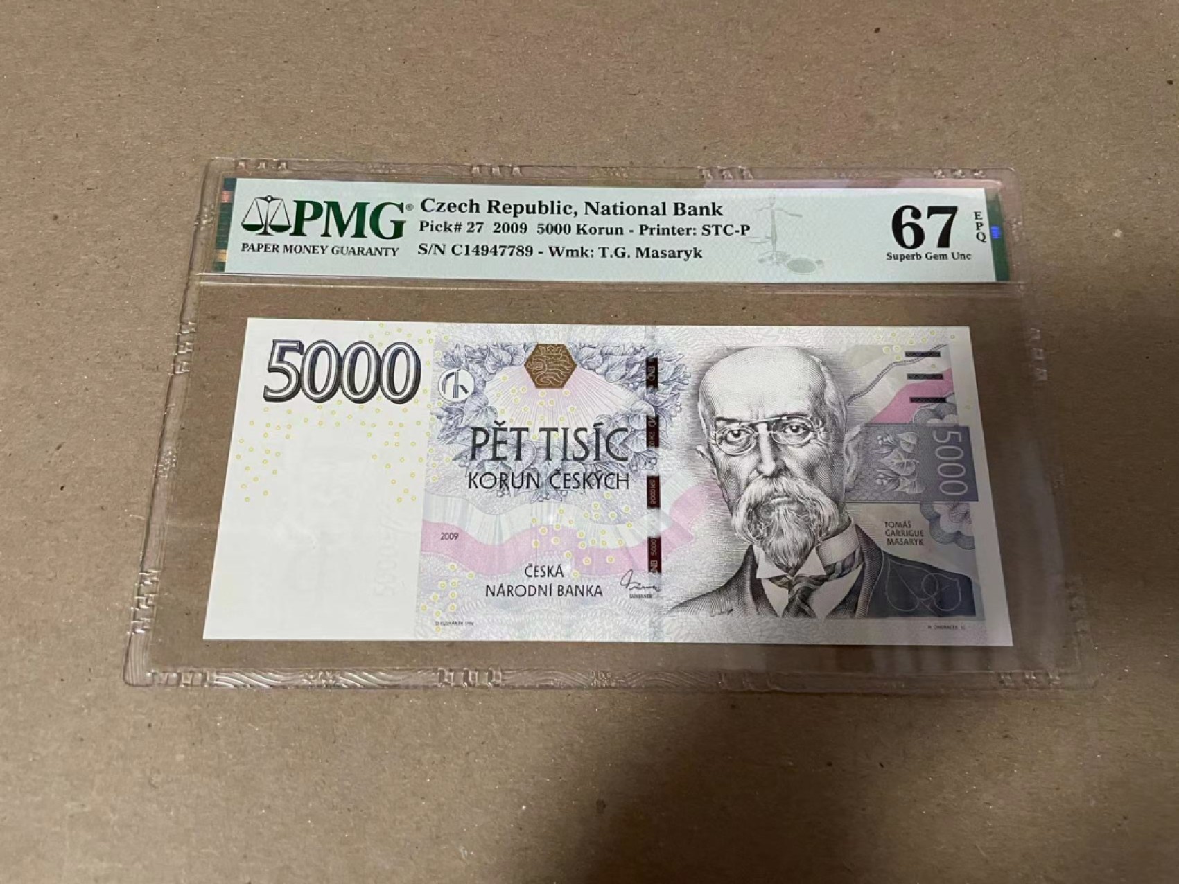 【Blue Auction】✨世界纸币精拍第280期——喜迎新春特别场【精】 捷克 2009年5000克朗 PMG67EPQ 高分 背面非常精美