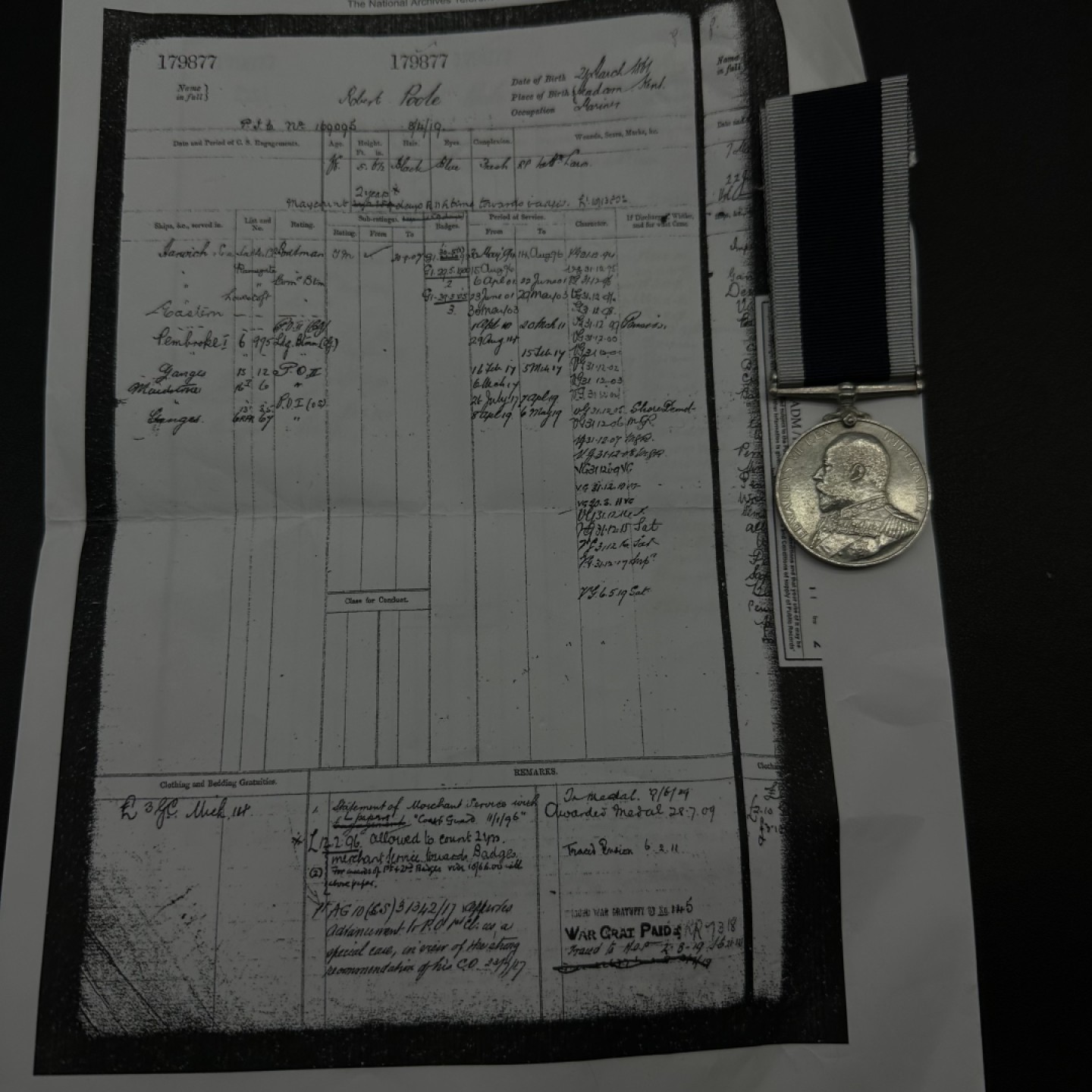 勋章奖章交易所1月14日群拍 大英帝国海军长期服役奖章爱德华七世版