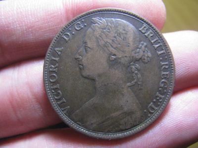1883年，1先令，英国维多利亚时代， 铜币 - 1883年，1先令，英国维多利亚时代， 铜币