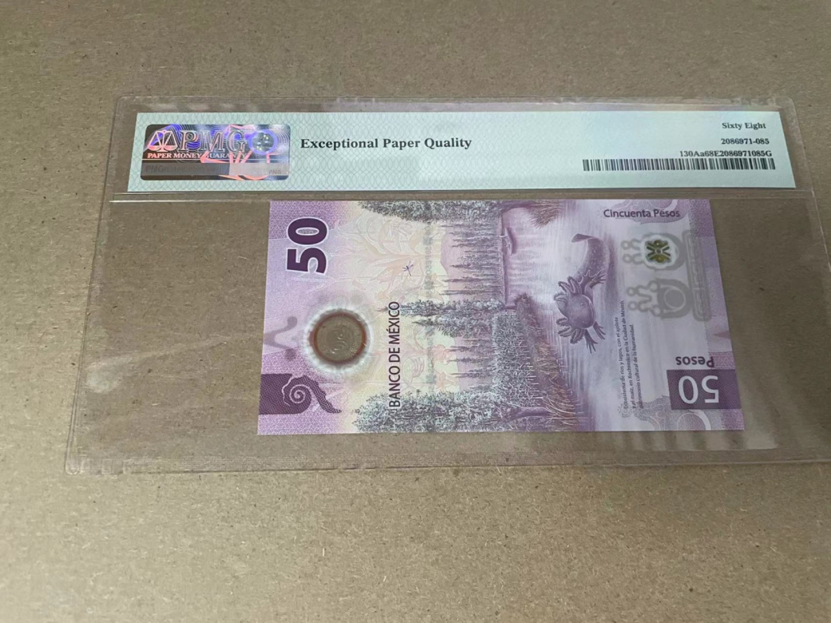 【Blue Auction】✨世界纸币精拍第278期——小年特辑【精】 【AA冠88尾 获奖钞】墨西哥 2021年50比索 PMG68EPQ 超高分