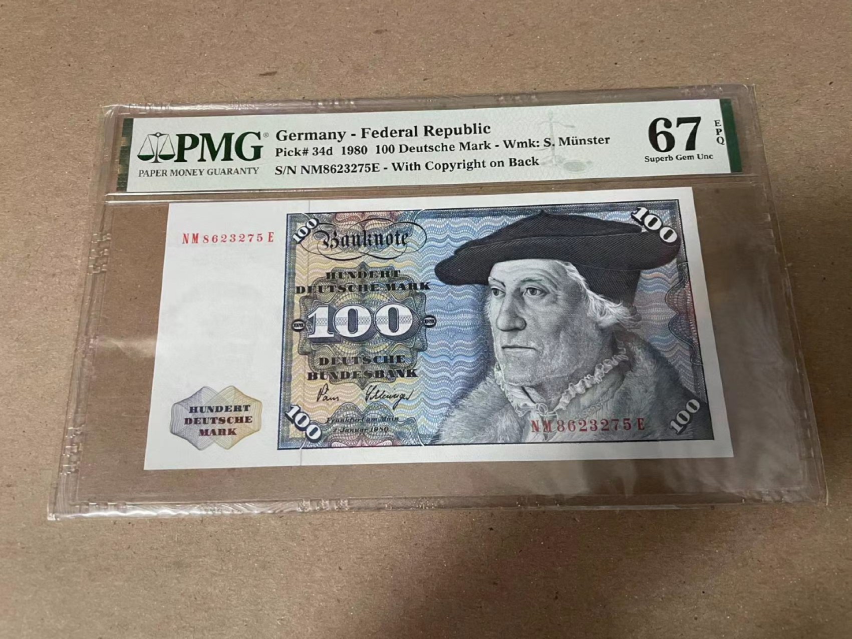 【Blue Auction】✨世界纸币精拍第280期——喜迎新春特别场【精】 德国 1980年100马克 明斯特雕刻精美 PMG67EPQ 