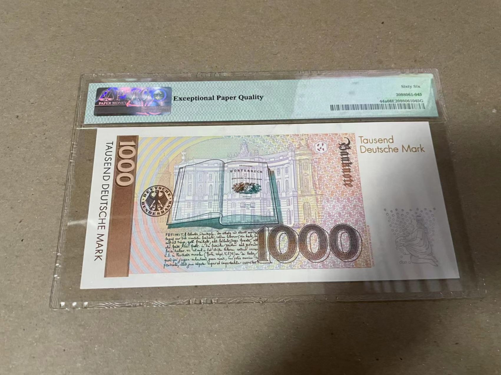 【Blue Auction】✨世界纸币精拍第280期——喜迎新春特别场【精】 德国 1991年1000马克 初版 格林兄弟 PMG66EPQ 