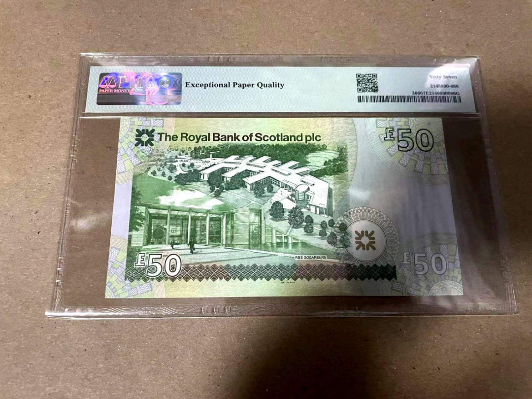 【Blue Auction】✨世界纸币精拍第280期——喜迎新春特别场【精】 【999豹子号】苏格兰 2005年50镑 PMG67EPQ 高分纪念钞 大卷毛