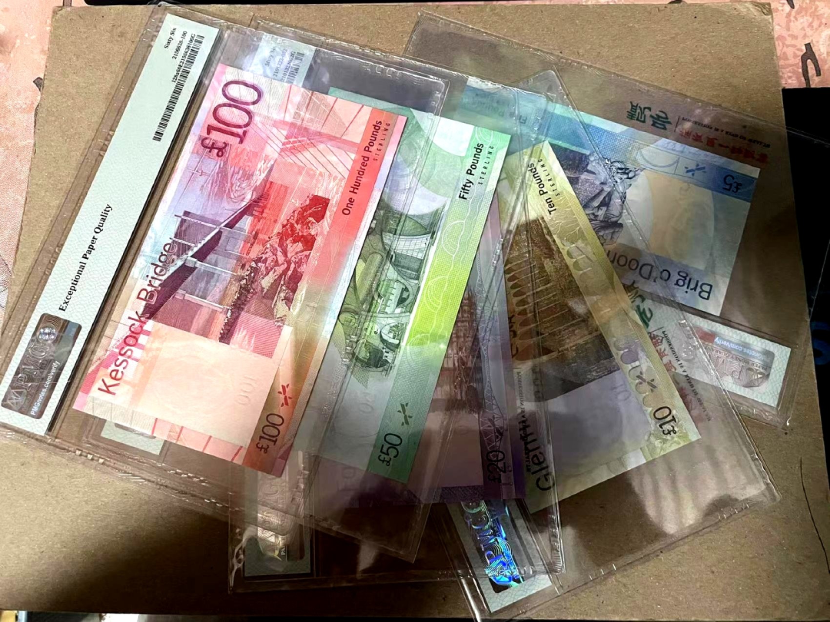 【Blue Auction】✨世界纸币精拍第280期——喜迎新春特别场【精】 【一组5张 AA全同316小号】苏格兰 2007年5-100镑 PMG66EPQ-67EPQ 整套典藏版 非常漂亮 