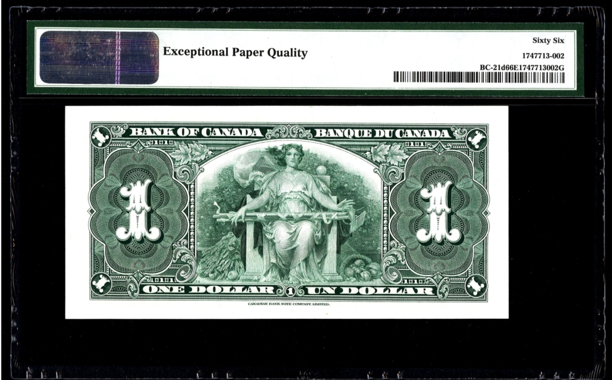 【Blue Auction】✨世界纸币精拍第280期——喜迎新春特别场【精】 加拿大 1937年1元 PMG66EPQ 高分 英王乔治 背面丰收女神雕刻精美