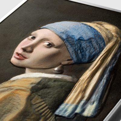 【钱币星球】乍得世界名画戴珍珠耳环的少女浮雕纪念币 - 【钱币星球】乍得世界名画戴珍珠耳环的少女浮雕纪念币