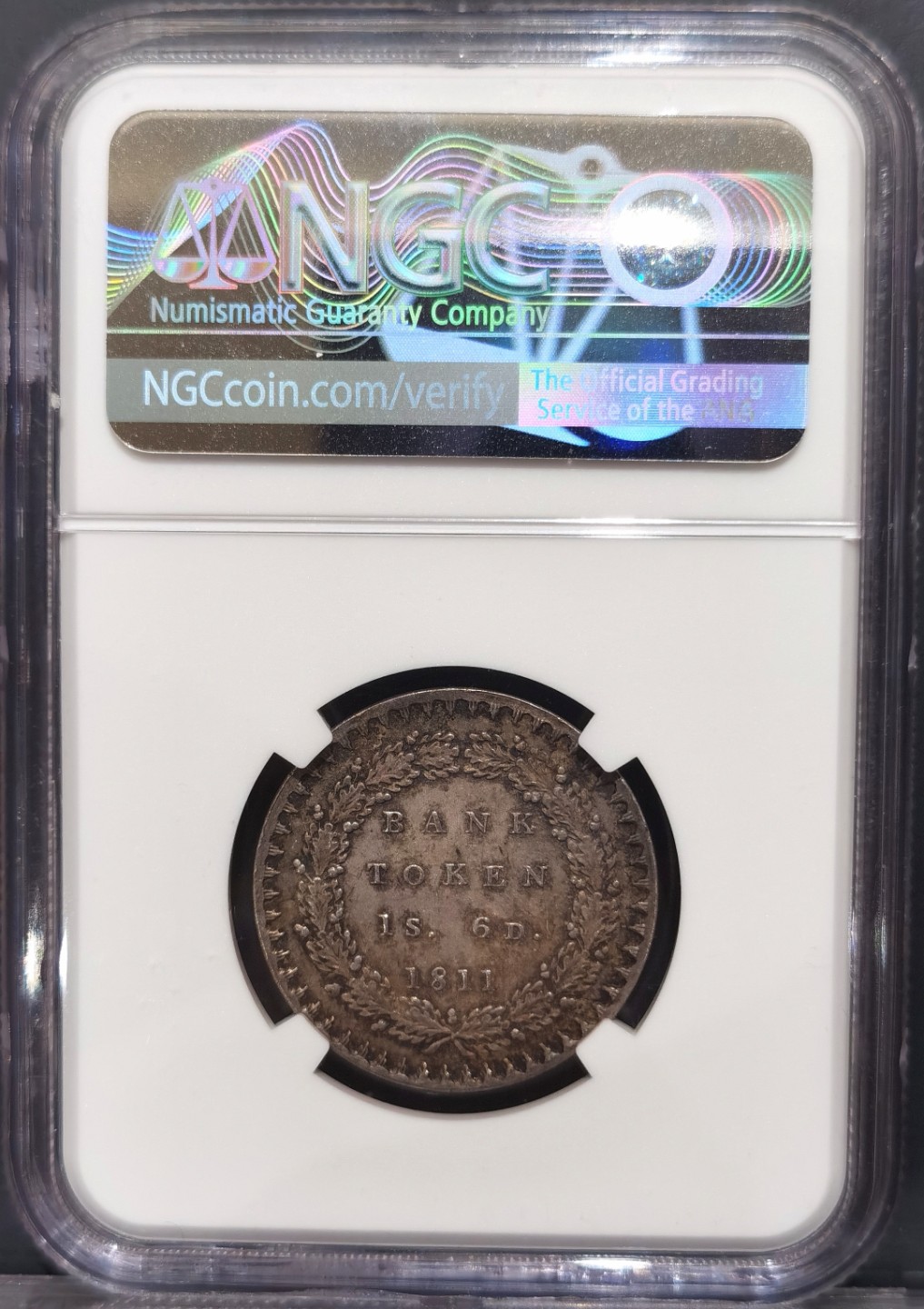 博洋堂“大航海之辉”世界钱币精品专场暨第012期（全场包邮） NGC MS63 1811年英国英格兰银行乔治三世18便士（1先令6便士）