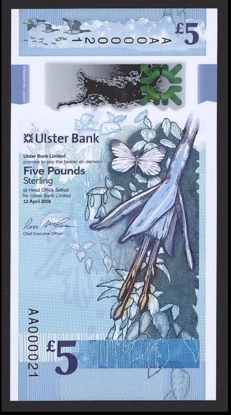 【Blue Auction】✨世界纸币精拍第280期——喜迎新春特别场【精】 【AA全同21（”爱你“）极小号一套】北爱尔兰 2018-2021年 