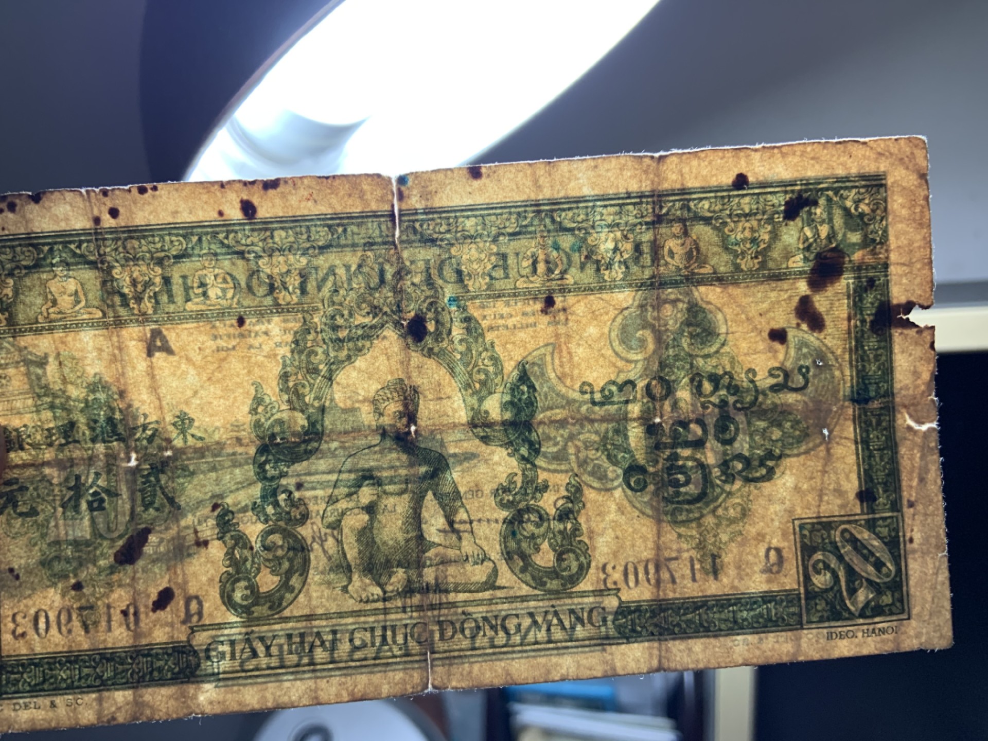 收藏联盟Quantum Auction 第226期拍卖 法属印度支那1942-45年20元 品相如图 稀少绿色版