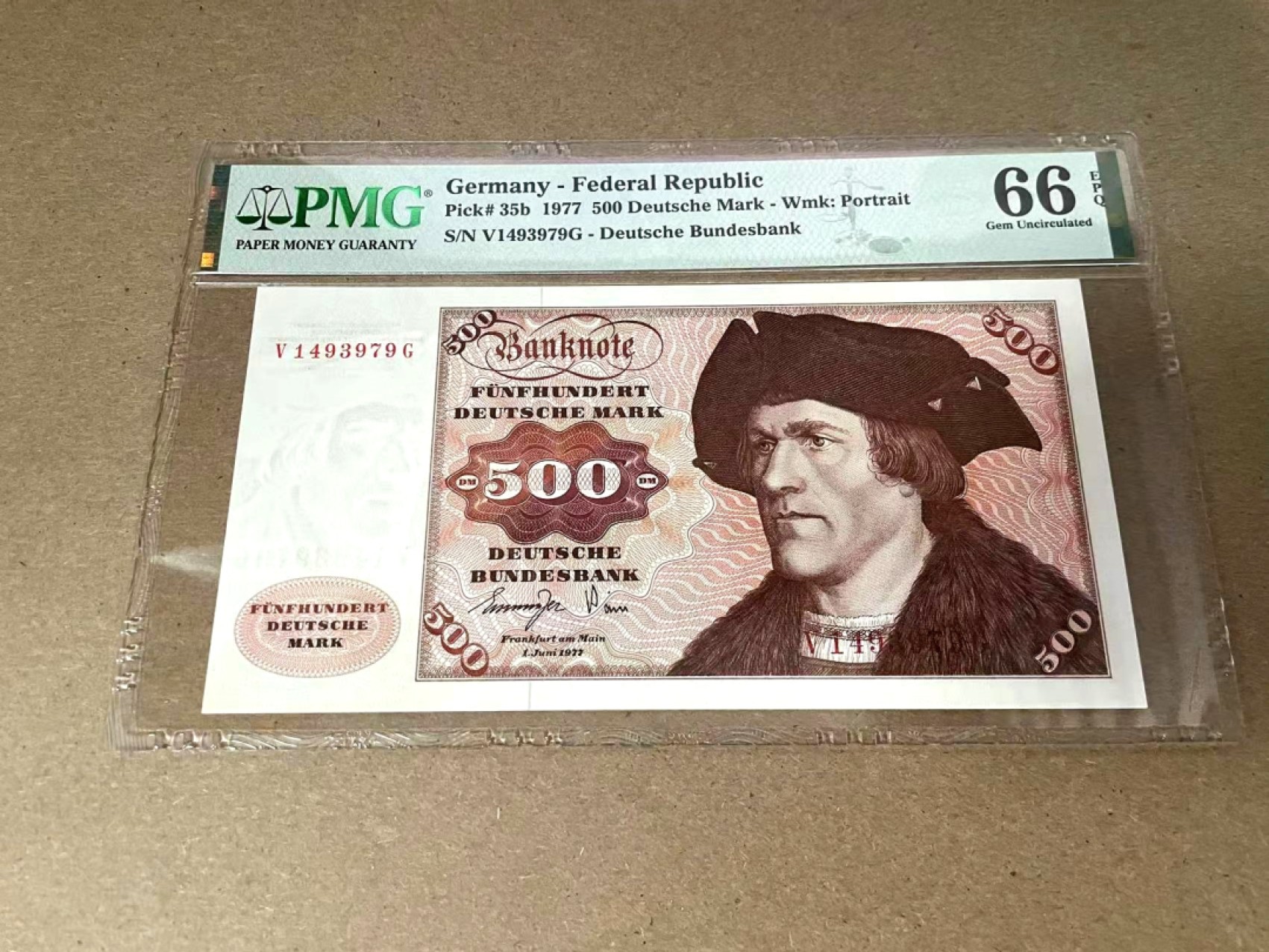 【Blue Auction】✨世界纸币精拍第280期——喜迎新春特别场【精】 德国 1977年500马克 经典大副 PMG66EPQ 雕刻细致