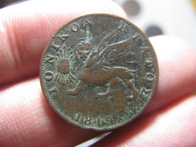 1819年 英国管辖希腊爱奥尼亚岛 铜币 圣马可飞狮 - 1819年 英国管辖希腊爱奥尼亚岛 铜币 圣马可飞狮