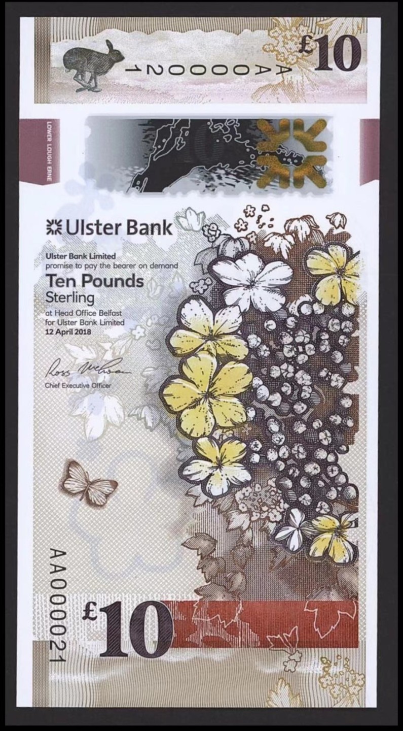 【Blue Auction】✨世界纸币精拍第280期——喜迎新春特别场【精】 【AA全同21（”爱你“）极小号一套】北爱尔兰 2018-2021年 