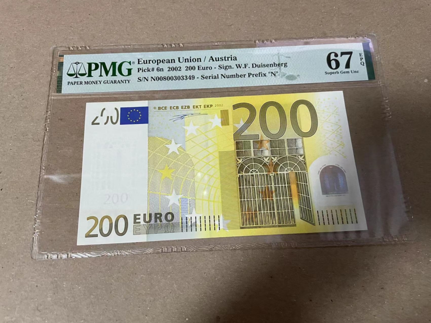 【Blue Auction】✨世界纸币精拍第280期——喜迎新春特别场【精】 欧盟 首签 奥地利版 2002年200欧元 PMG67EPQ 高分