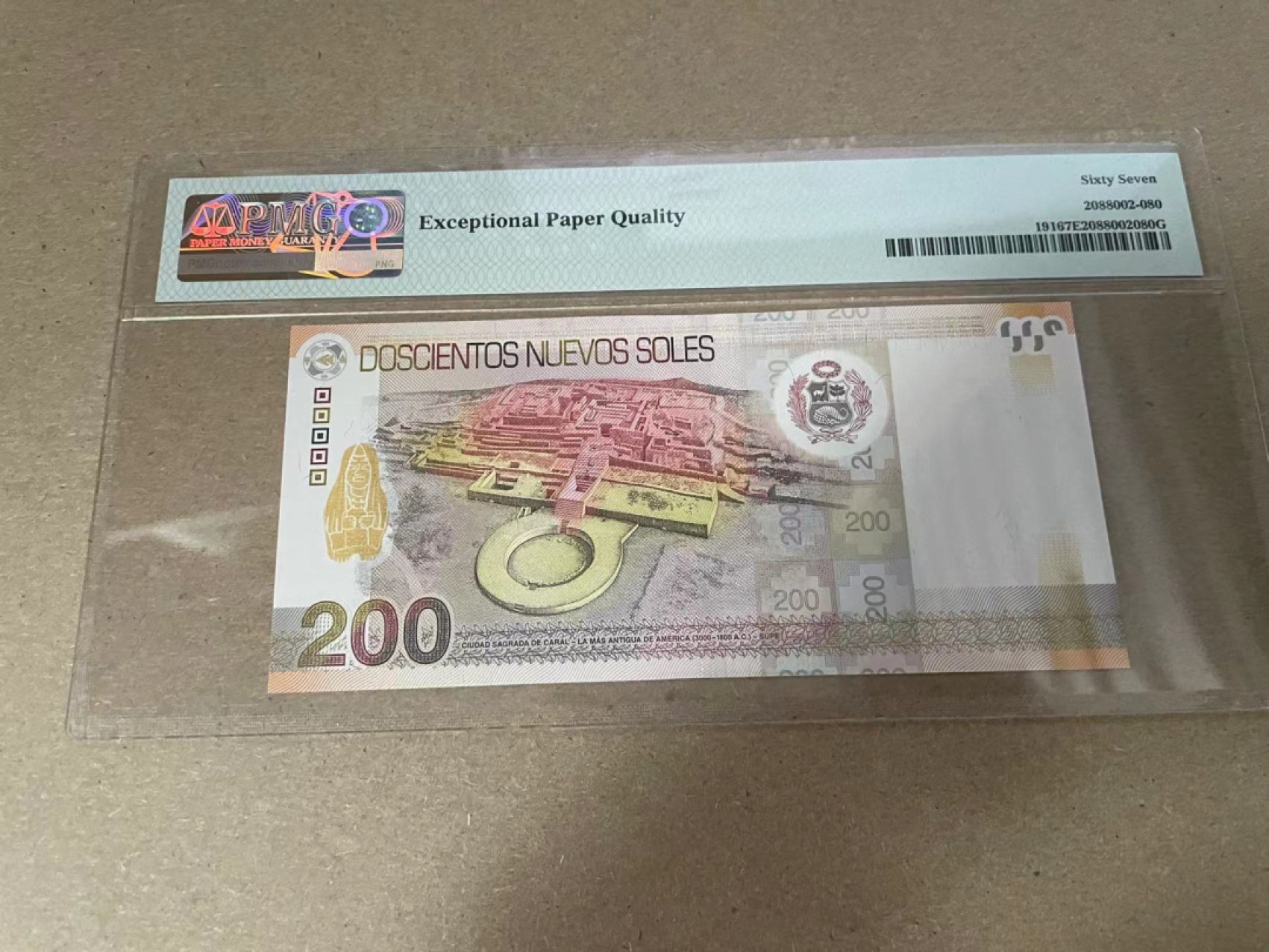 【Blue Auction】✨世界纸币精拍第280期——喜迎新春特别场【精】 【无47】秘鲁 2012年200新索尔 PMG67EPQ  圣罗莎•德利马 非常漂亮